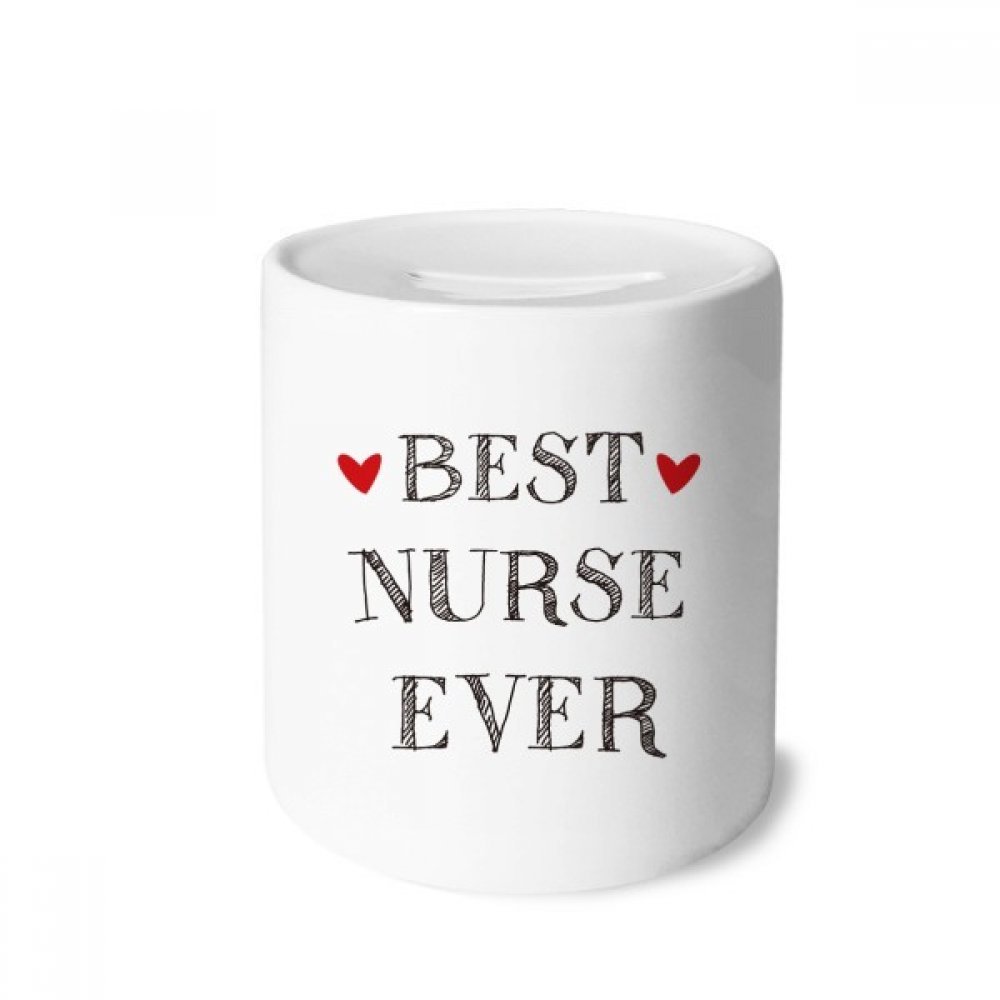 DIYthinker Ceramic Piggy Bank - Best Nurse Ever Quote Money Box, Coin Bank for Savings & Gifts | Perfect Nurse Appreciation Present for Graduation, Retirement & Medical Professionals