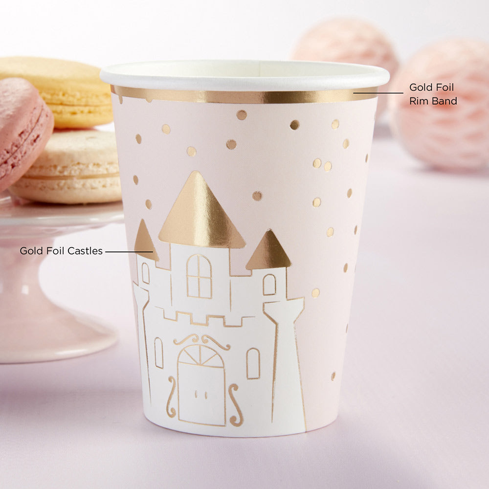 Disposable 8 oz Paper Cups for Parties - Princess Design (Set of 8) | Perfect for Birthday Celebrations, Baby Showers & Tea Parties