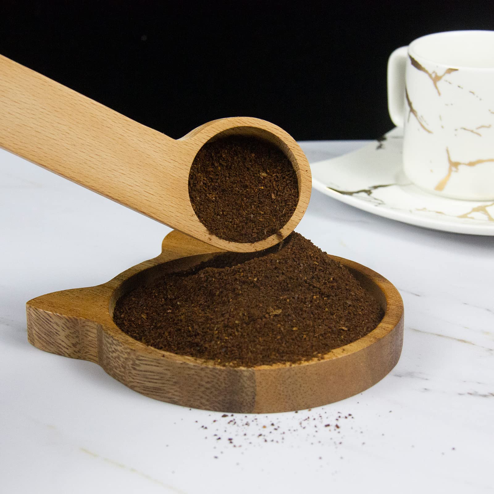Premium Wooden Coffee Scoop & Bag Clip - 2-in-1 Tablespoon Measuring Spoon with Sealer for Coffee Beans, Espresso, Tea & Spices (12 Pack) - Perfect for Home Baristas, Kitchen Storage & Travel Use
