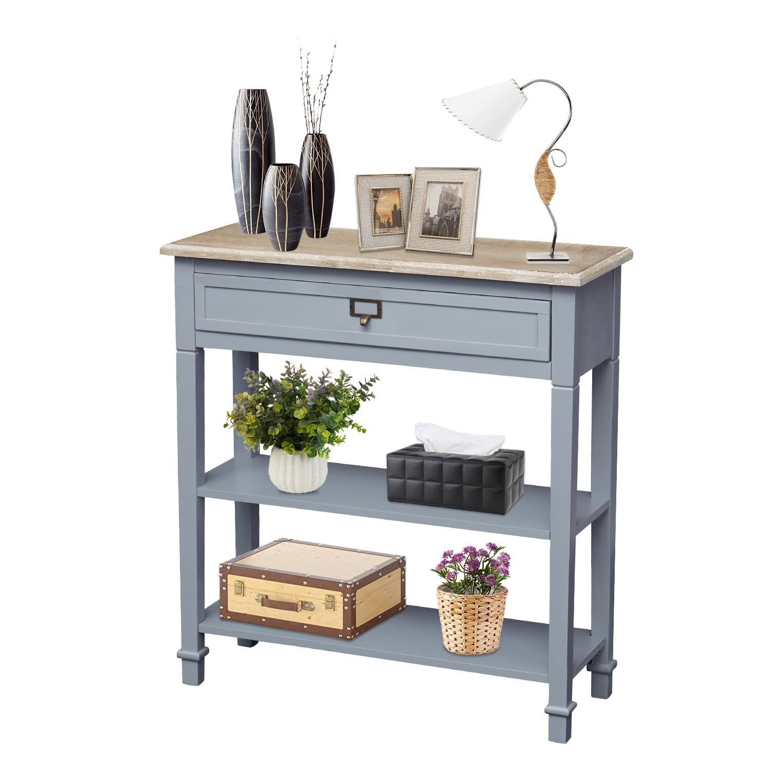 Kinborbaby Narrow Console Table with Storage - Slim Hallway & Entryway Table for Small Spaces | Perfect for Apartments, Living Rooms, and Foyers