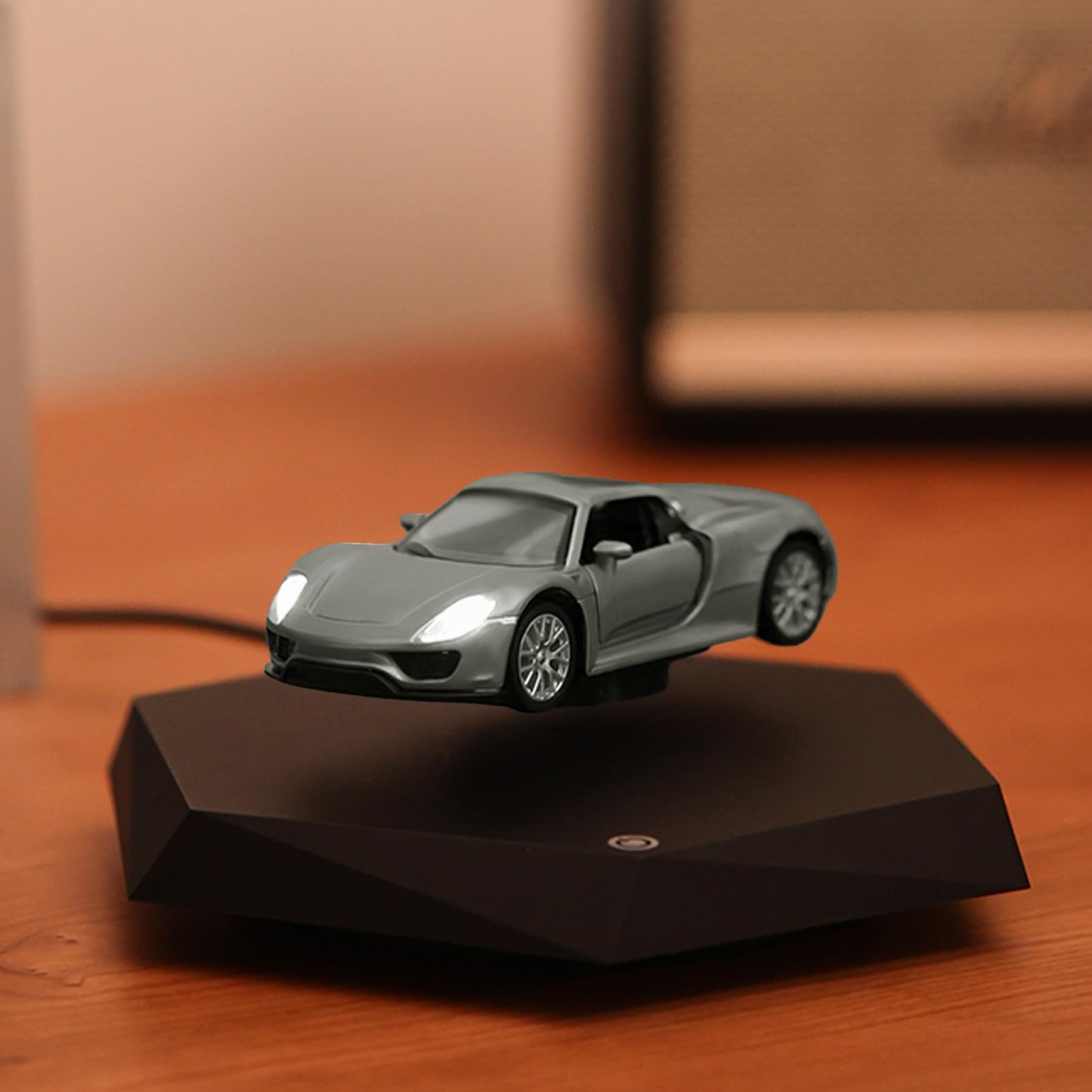 360° Rotating Levitating Display Model Car - Magnetic Floating Stand for Small Car Decoration | Unique Tech Gift for Car Lovers, Office Desk Toy & Modern Home Decor | Perfect for Birthday Presents, Man Cave Display & STEM Education