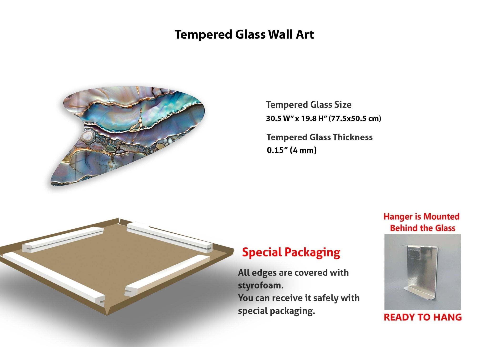Abstract Purple Marbled Glass Wall Art - Modern Handmade Home Decor for Living Room, Bedroom & Office - Unique Geometric Wall Sculpture for Contemporary Interior Design