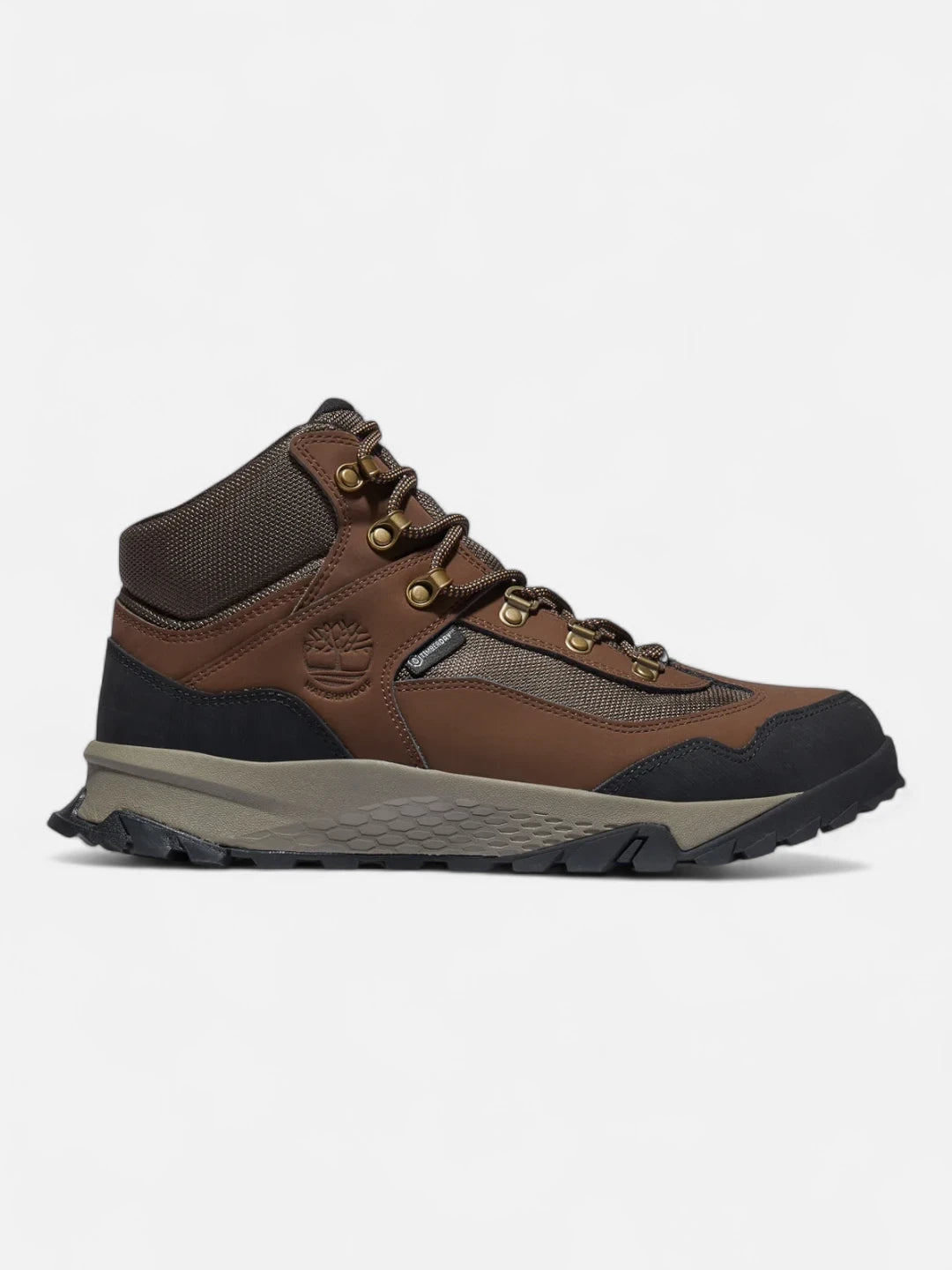 Timberland Lincoln Peak Lite Mid Waterproof Hiking Boots for Men - Brown Leather Outdoor Boots for Trekking, Camping & Trail Adventures