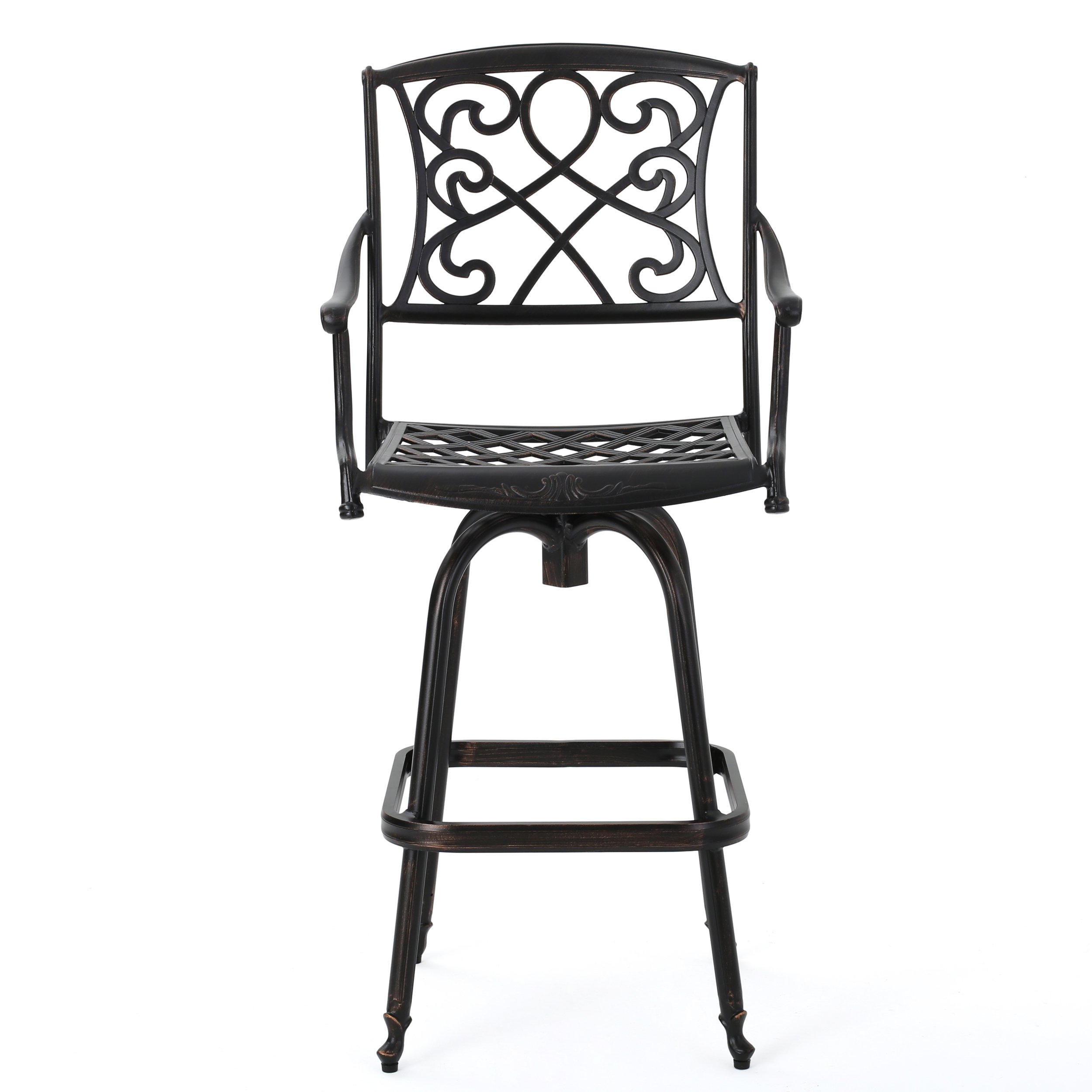 Christopher Knight Home Santa Maria Barstool - Shiny Copper Metal Bar Height Stool for Kitchen Island, Breakfast Bar & Home Decor