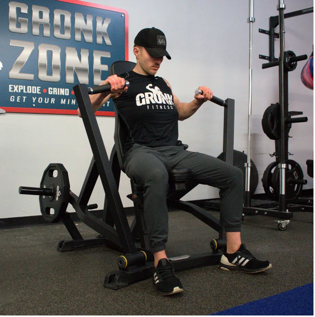 Gronk Fitness Seated Chest Press Machine - Plate Loaded Gym Equipment for Strength Training | Home & Commercial Gym Use