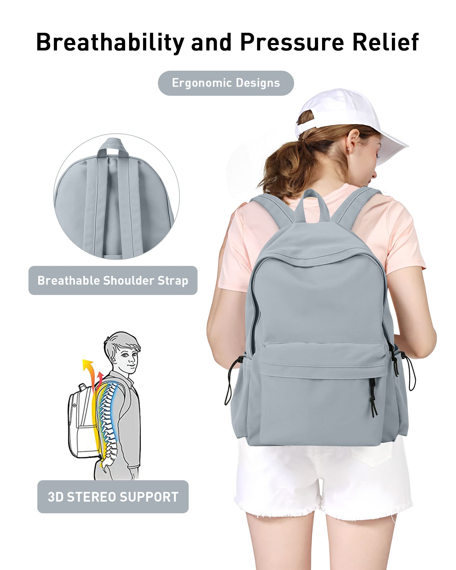 Stylish Blue Waterproof Backpack for School, College & Travel - Lightweight Laptop Bookbag for Women, Men, Girls & Boys - Perfect for Daily Commute, Campus Life & Outdoor Adventures