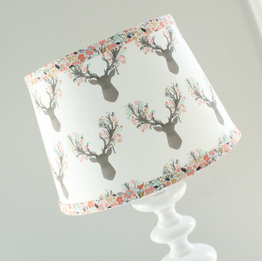 Coral Buck Deer Nursery Lamp Shade - Whimsical Animal-Themed Night Light for Baby Room Decor, Kids Bedroom Lighting & Cozy Nursery Accent (Perfect for Gender-Neutral Nursery, Children's Bedroom or Playroom)