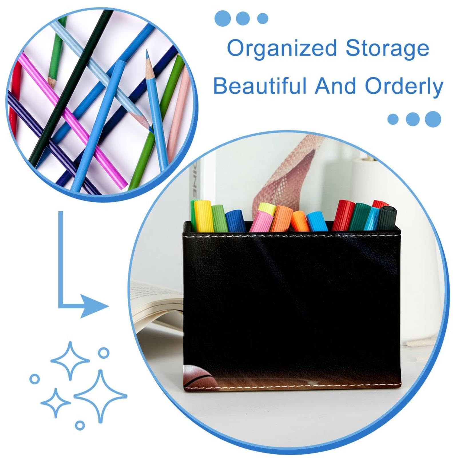 Basketball Wooden Pen Holder for Desk - Stylish Pencil Organizer with Cricket Field Design, Perfect Office Supplies for Home & Work Desk Organization