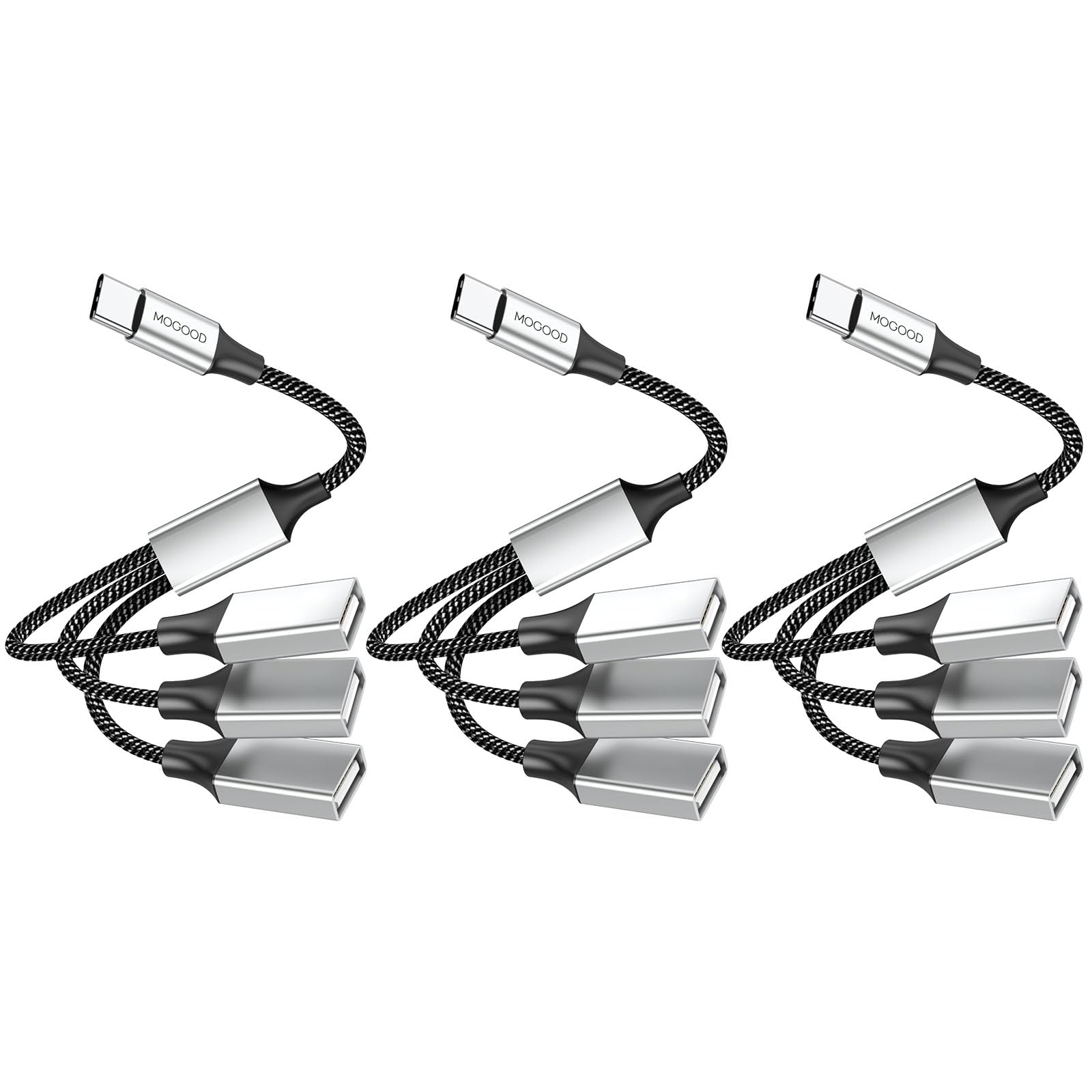 USB C to 3 Port USB Hub Adapter - Type C Male to Triple USB 2.0 Female Splitter Converter for MacBook, iPad Pro/Air, Surface Go, Laptops & PCs - Perfect for Charging Multiple Devices Simultaneously at Home, Office or Travel