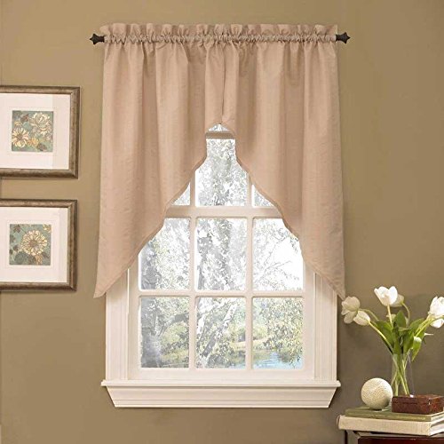 Premium Seersucker Linen Swag Pair - Breathable & Stylish Window Curtains for Bedroom, Living Room & Patio Decor