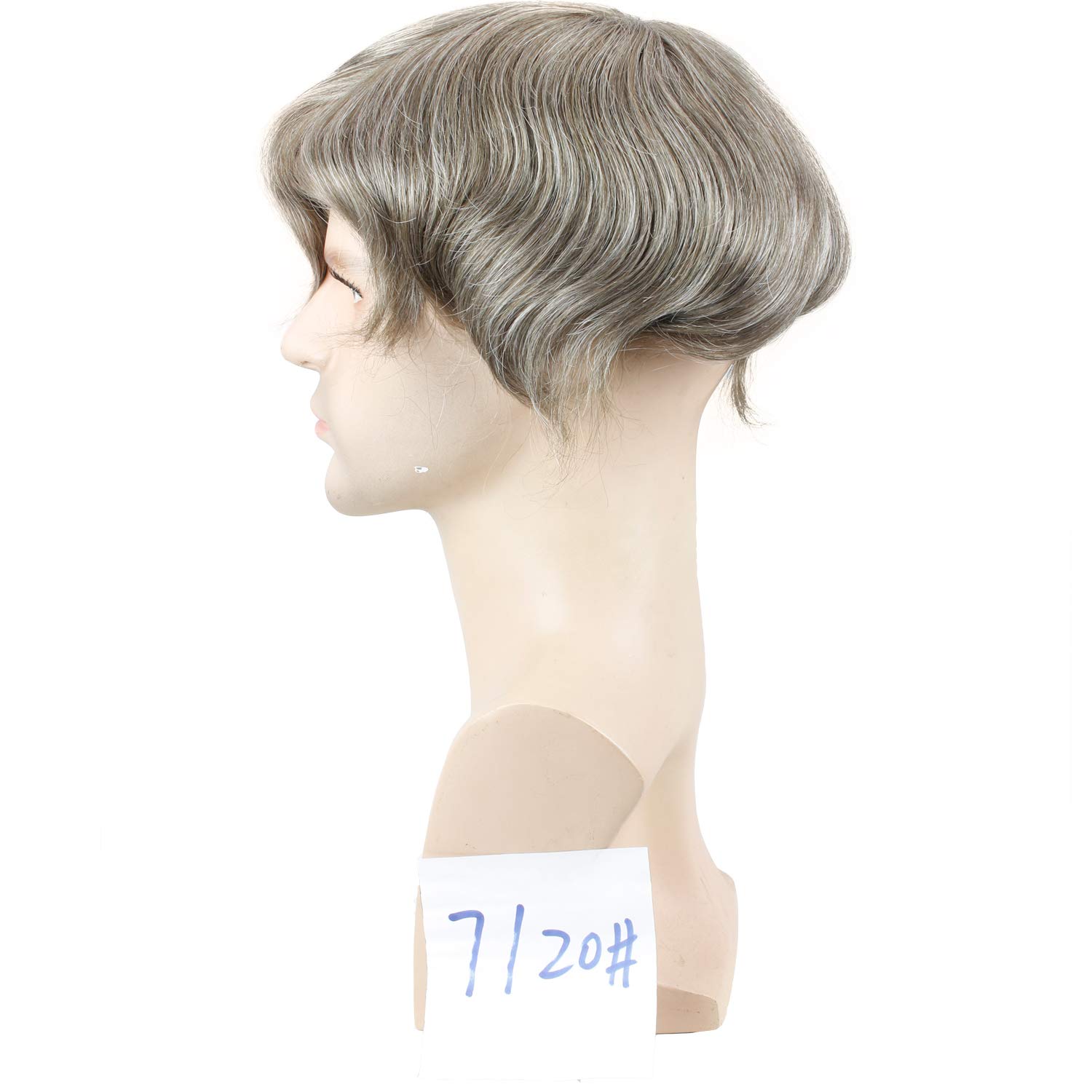 Premium Men's Toupee Hairpiece - 10x8 Inch Hair Replacement System with 80% #7 Color & 20% Grey - Natural Look for Thinning Hair & Baldness - Perfect for Daily Wear, Work & Social Events