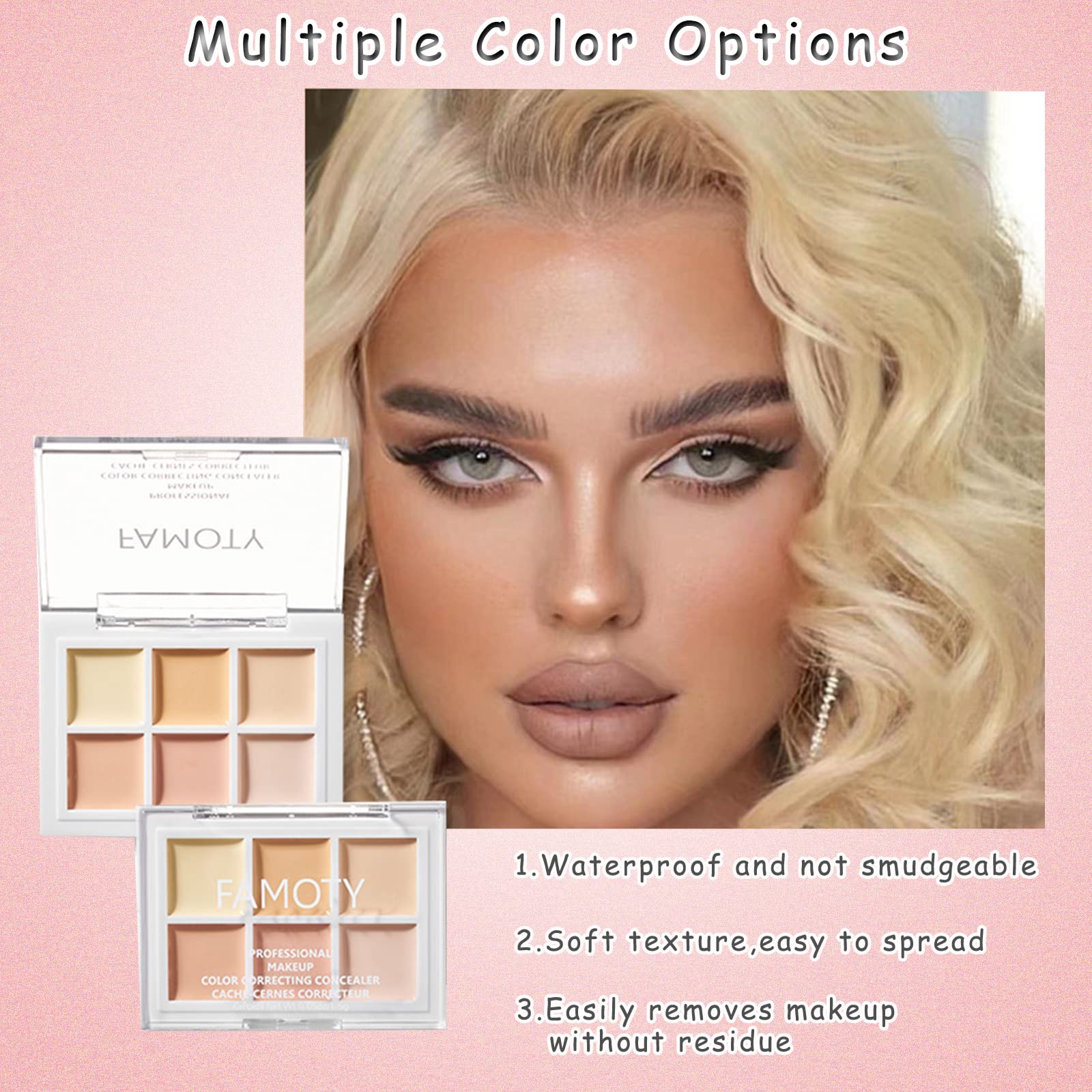 WishesMar 8 Color Concealer Palette - Professional & Everyday Makeup for Dark Circles, Blemishes & Contouring | Perfect for Bridal, Photo Shoots & Daily Coverage