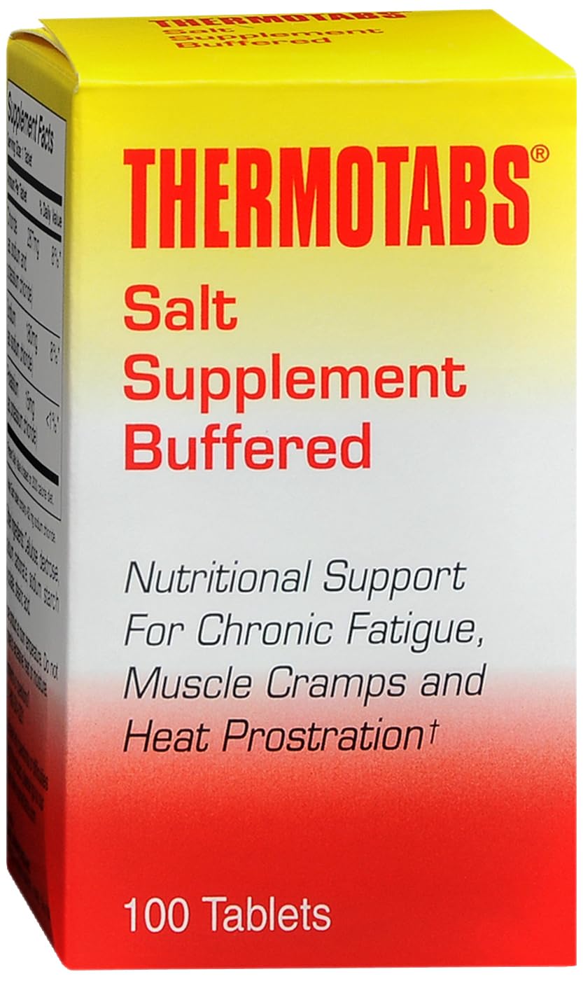 Thermotabs Buffered Salt Supplement Tablets - 400 Count (4 Packs of 100) | Electrolyte Replacement for Athletes, Hydration Support for Hiking & Outdoor Activities