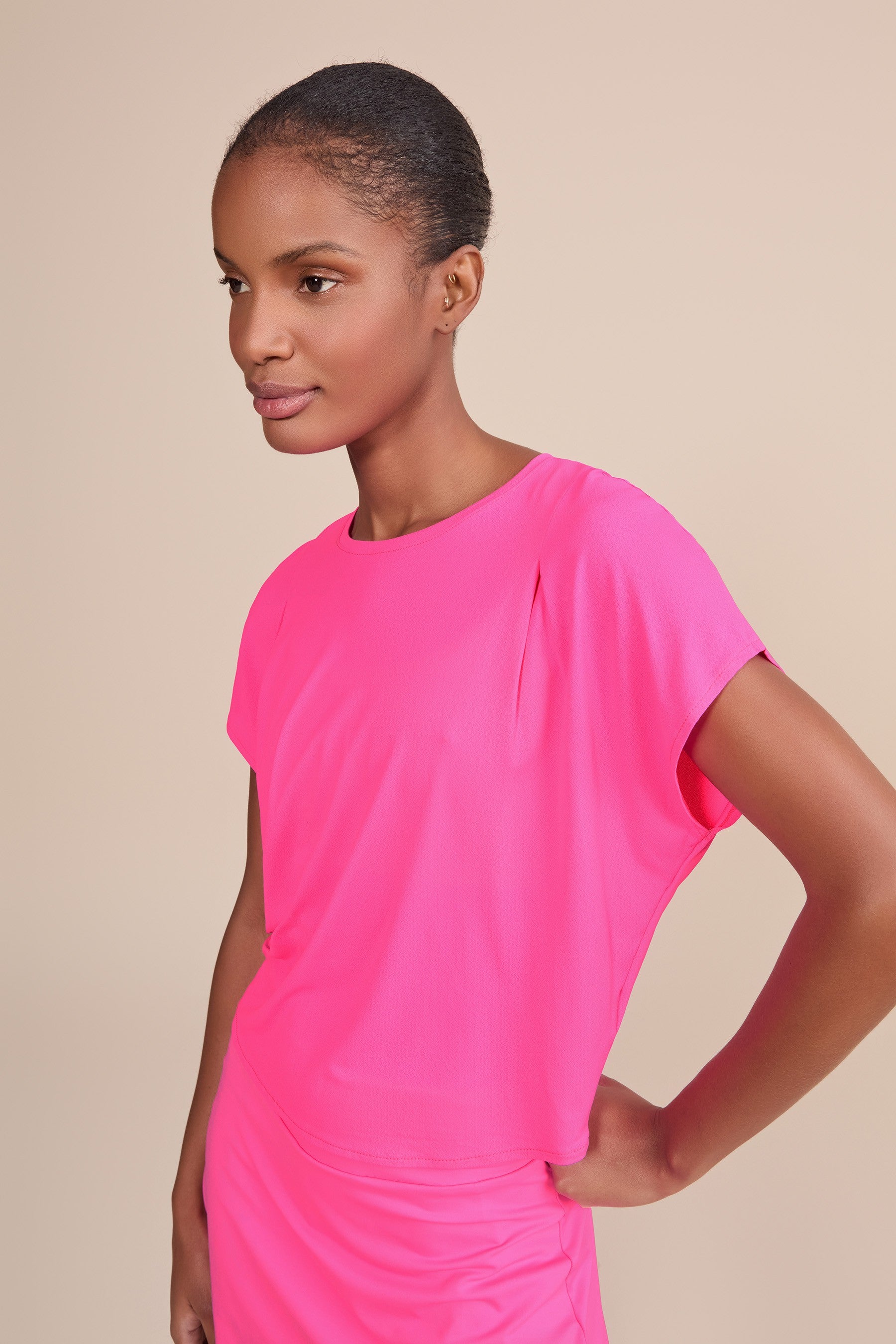 Comfort Pleat T-Shirt for Women - Soft Breathable Casual Tee - Perfect for Everyday Wear, Workouts & Layering