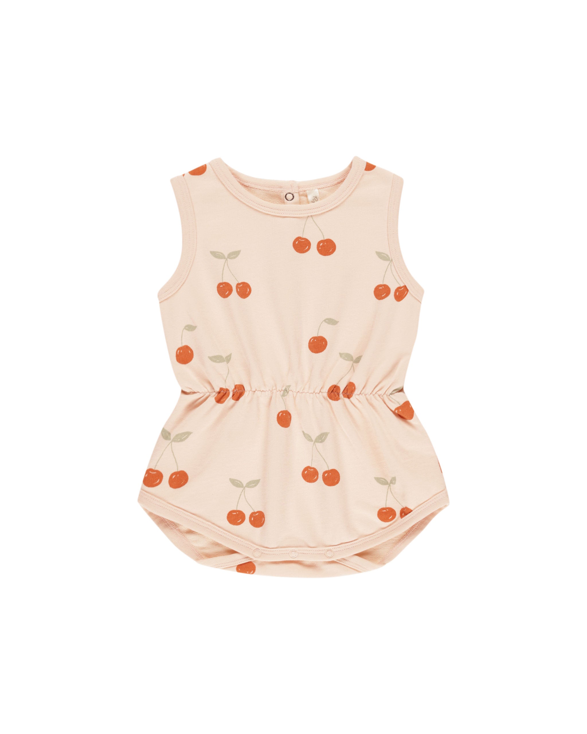 Rylee & Cru Cinch Playsuit in Cherries - Cute Baby Romper for Girls, Soft Cotton Jumpsuit with Adjustable Straps | Perfect for Playdates, Family Outings & Summer Adventures
