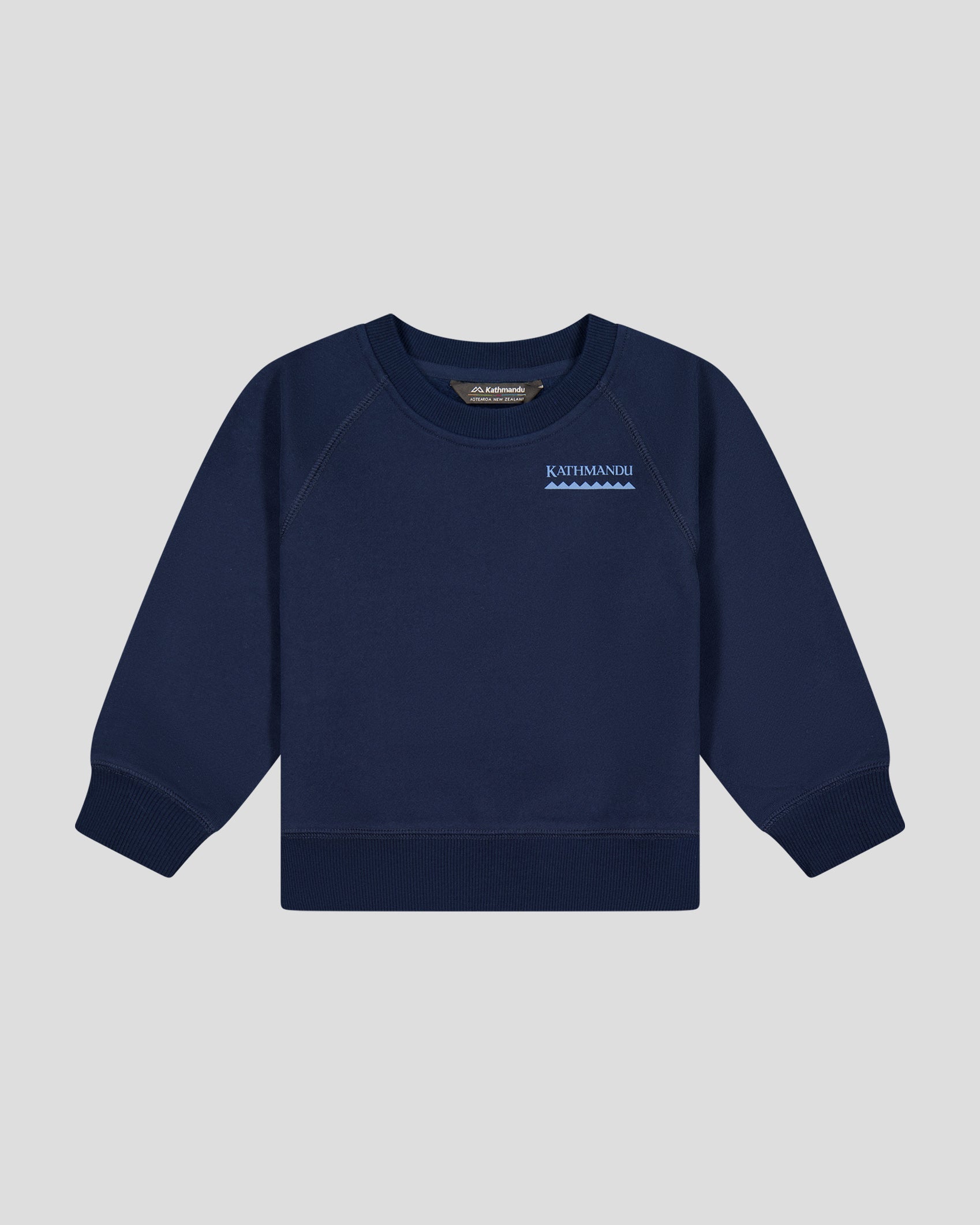 Heritage Logo Brushed Crewneck Sweatshirt for Kids - Pure Navy | Soft Cotton Blend | Casual Wear for School, Playdates & Family Outings