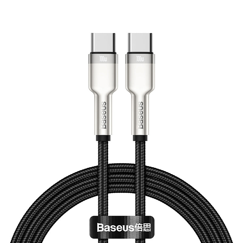 Baseus Premium Cafule Series 100W 3.3ft USB C to USB C Fast Charging Cable - Durable Metal Connector, High-Speed Data Sync for iPhone 15/14/13, MacBook, iPad Pro, Samsung Galaxy - Perfect for Travel, Office & Home Charging