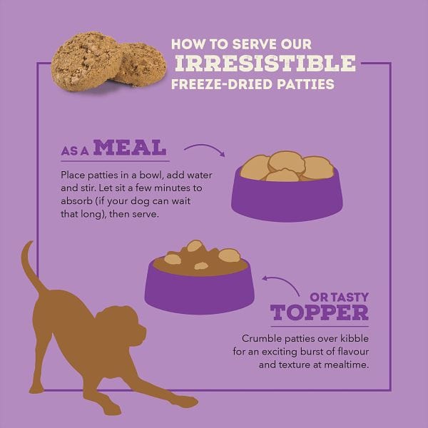 Premium ACANA Duck Recipe Freeze-Dried Dog Food Patties - Grain-Free, High-Protein Dog Treats for Training & Outdoor Adventures
