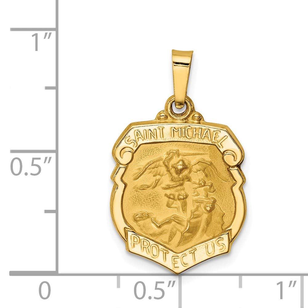 14K Yellow Gold St. Michael Medal Pendant - Religious Jewelry for Men & Women - Perfect for Baptism, Confirmation & Spiritual Protection Gifts