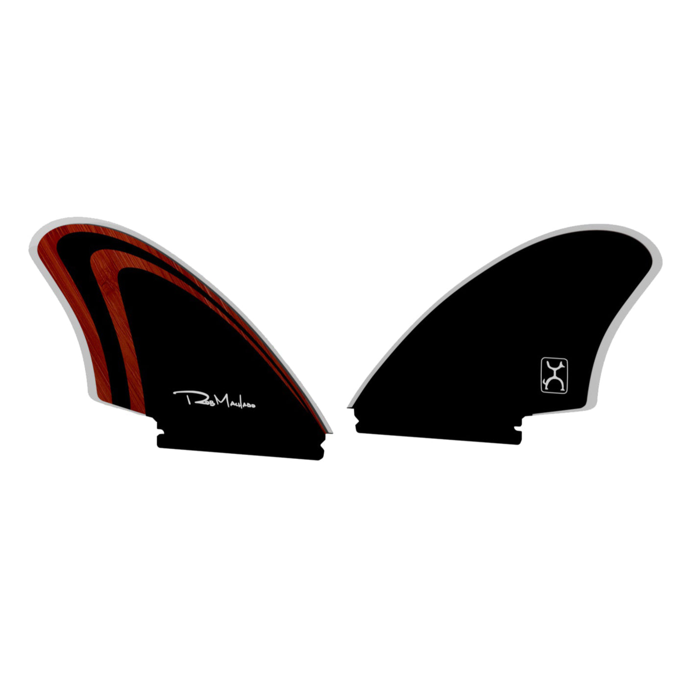 Endorfins TWIN Machado Twin Keel Single Tab Surfboard Fin - Red/Black (Fits FUTURES Fin Box, Screw-In Installation) - Perfect for Shortboards & Performance Surfing