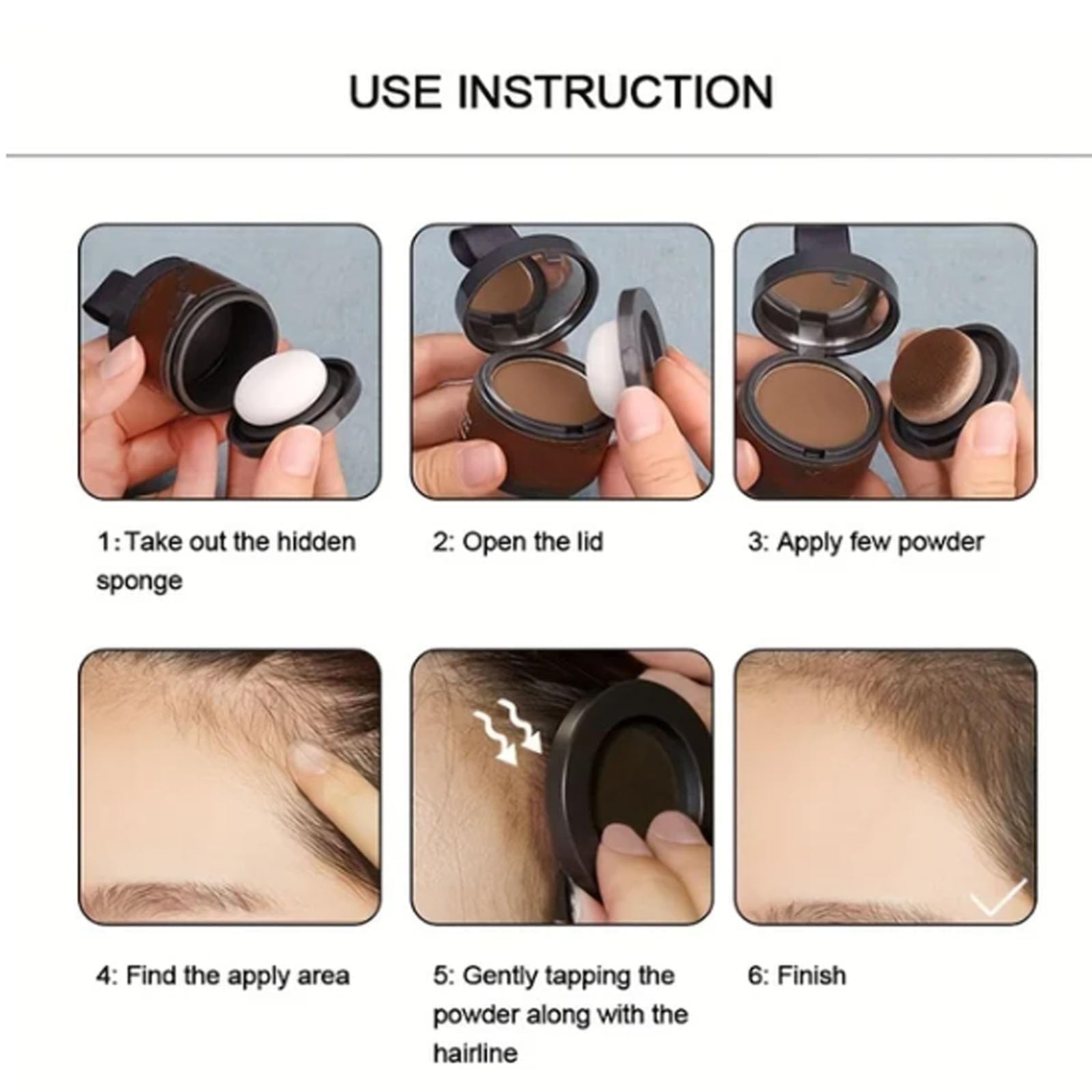 Maychee Hair Shadow Powder - Light Brown | Hairline Enhancer & Volumizing Powder for Thicker Looking Hair | Perfect for Covering Bald Spots & Thinning Areas | Great for Daily Use, Special Occasions & Photos