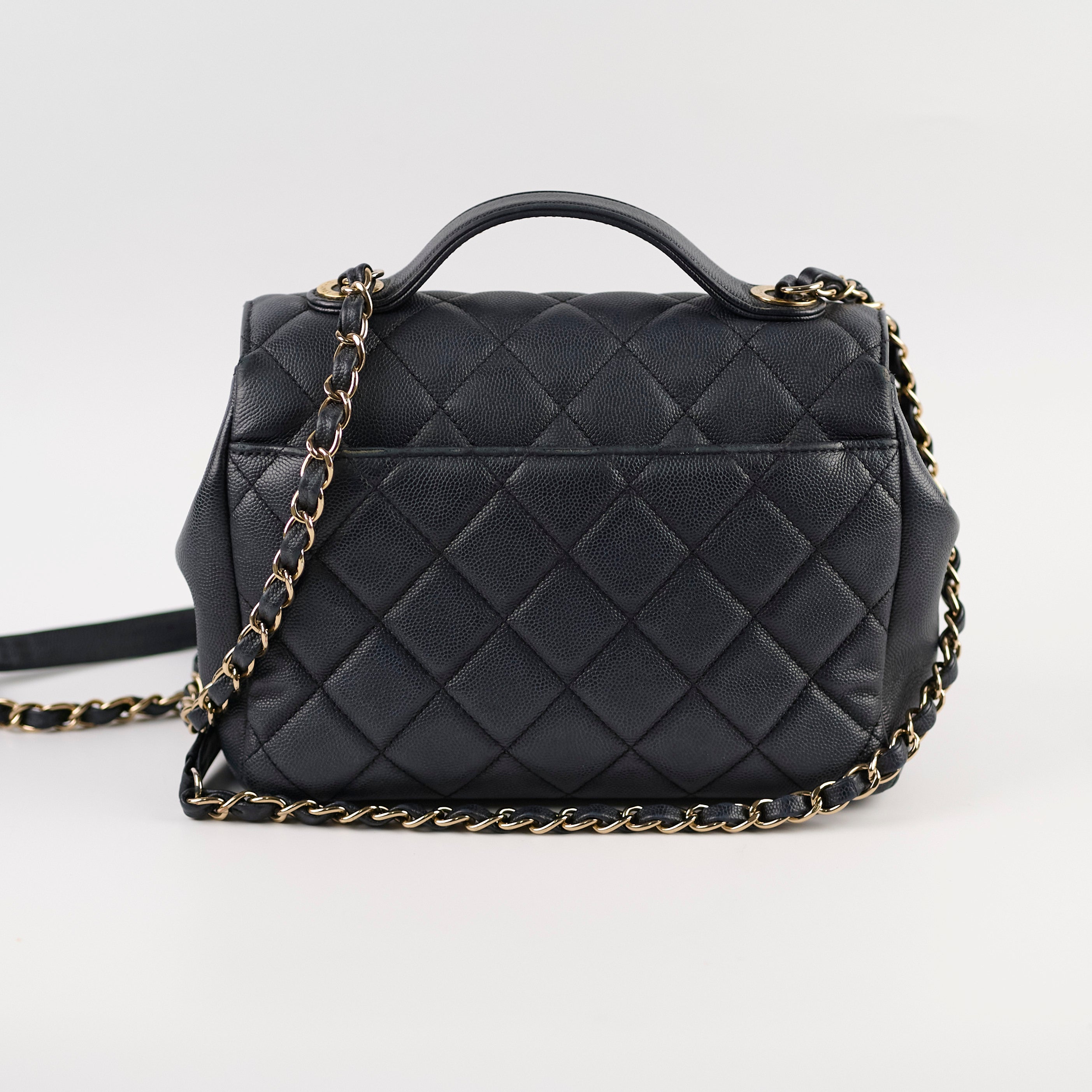 Chanel Caviar Business Affinity Handbag Dark Navy 28cm - Luxury Leather Tote Bag for Women, Perfect for Office, Work & Professional Occasions