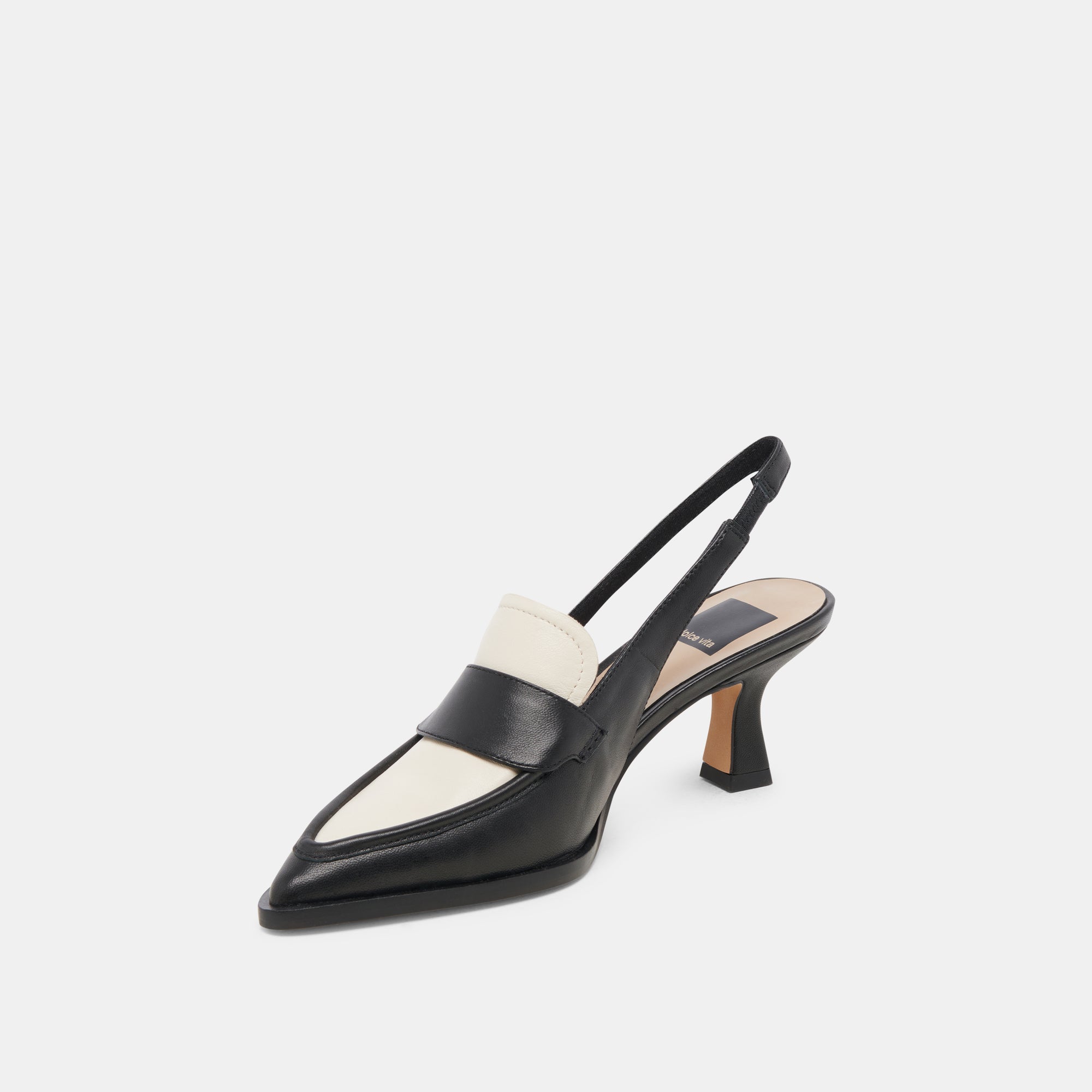 ADELE Black & White Leather Heels for Women - Stylish High Heels for Parties, Weddings & Evening Events