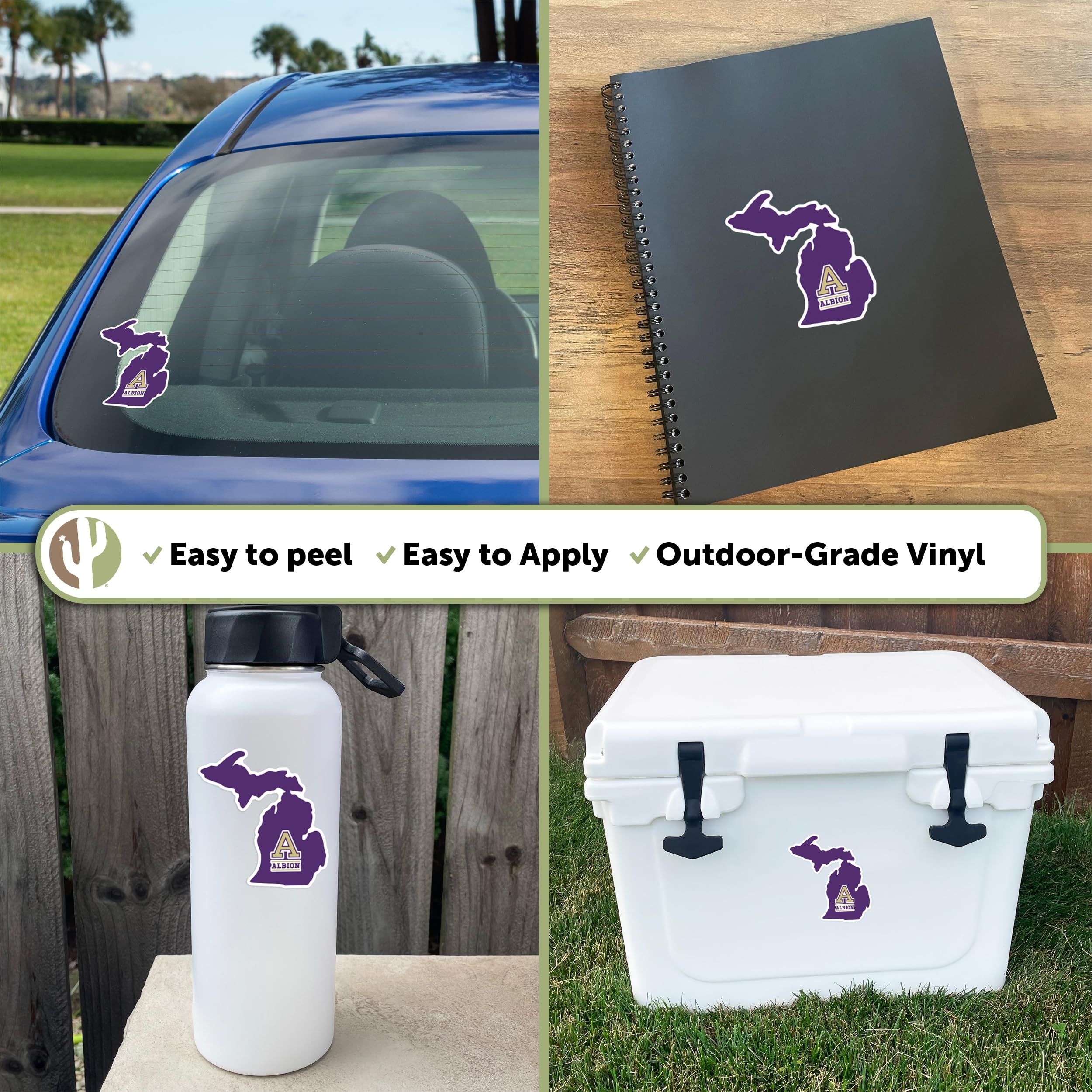 Desert Cactus Albion College Britons Vinyl Decal Sticker - Waterproof Laptop, Water Bottle, Car, Scrapbook Decor - Perfect for School Spirit, Dorm Room, and Travel Accessories