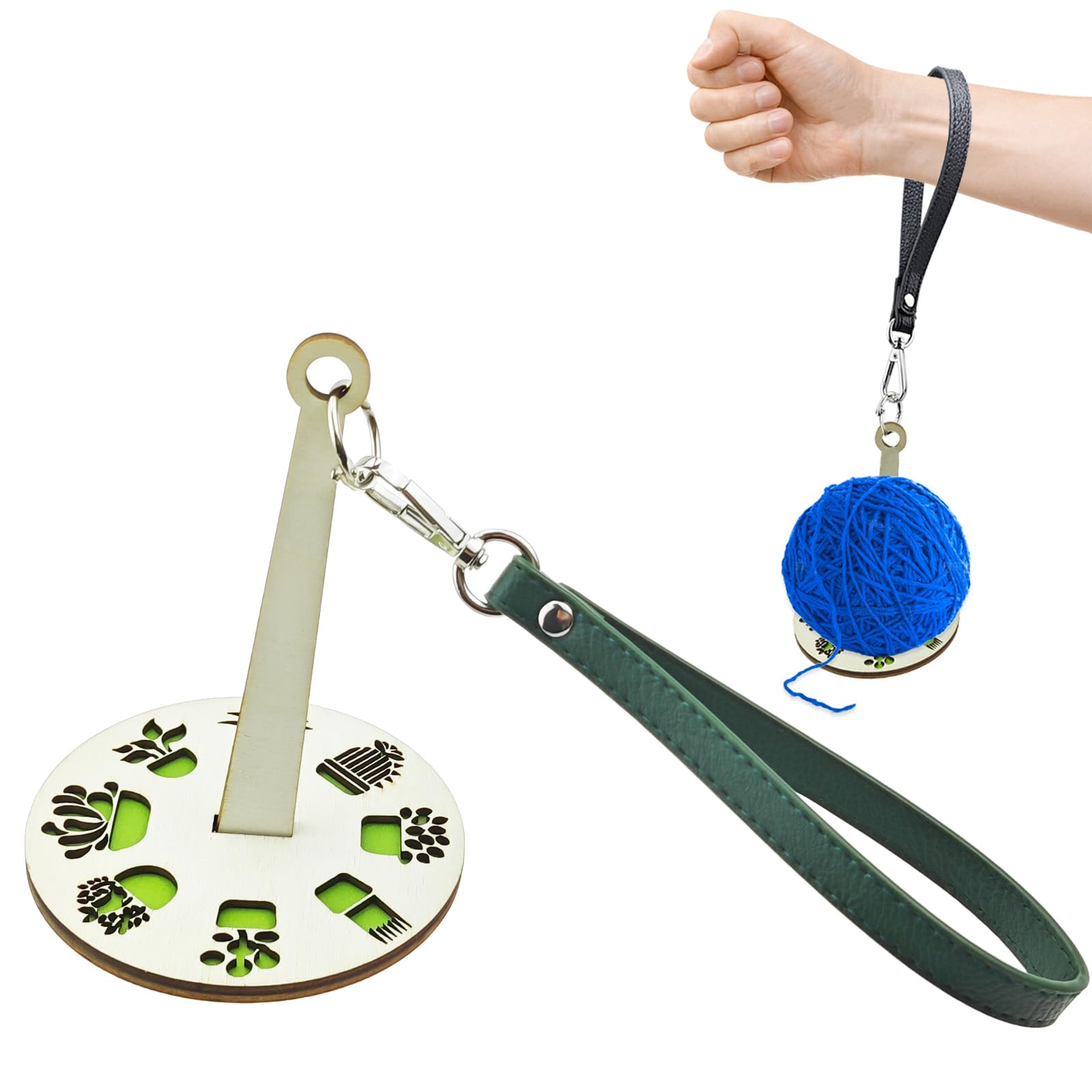 Portable Wrist Yarn Holder for Knitting - Tangle-Free Yarn Organizer, Craft Supplies for Knitters & Crocheters - Perfect Gift for Craft Lovers (Green) - Ideal for Travel Knitting, Home Crafting & DIY Projects