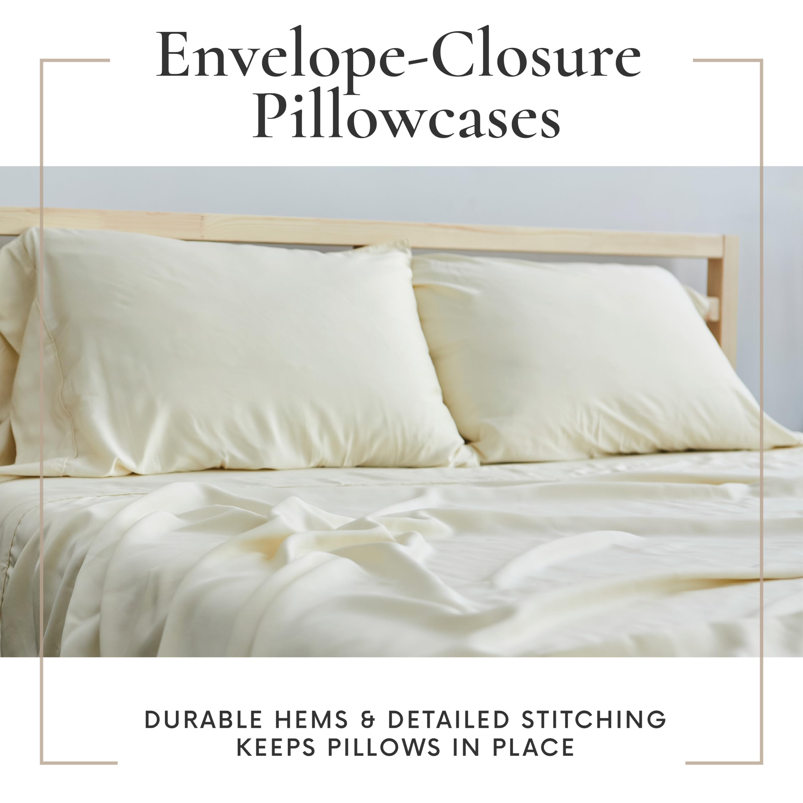 Bamboo Bay 4-Piece Queen Size Sheet Set - 100% Bamboo Viscose, Breathable & Ultra Soft Cooling Bed Sheets for Hot Sleepers - Deep Pocket Fits 16