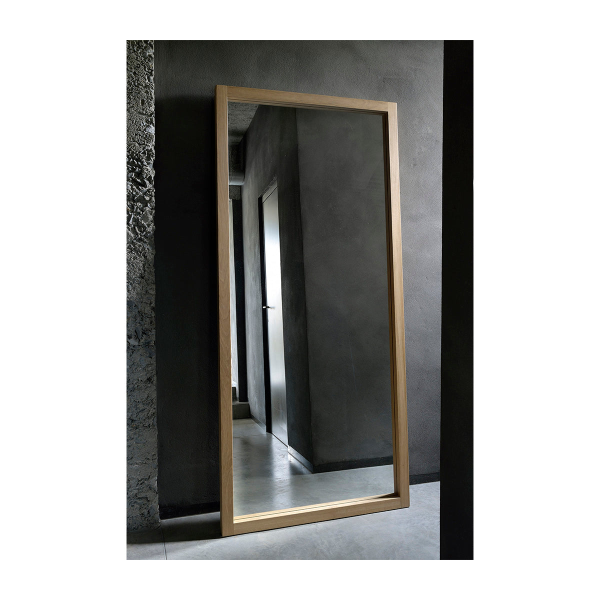 Full Length Floor Mirror with Light Frame - Modern Standing Mirror for Bedroom, Living Room & Dressing Room - Perfect for Home Decor & Selfie Background