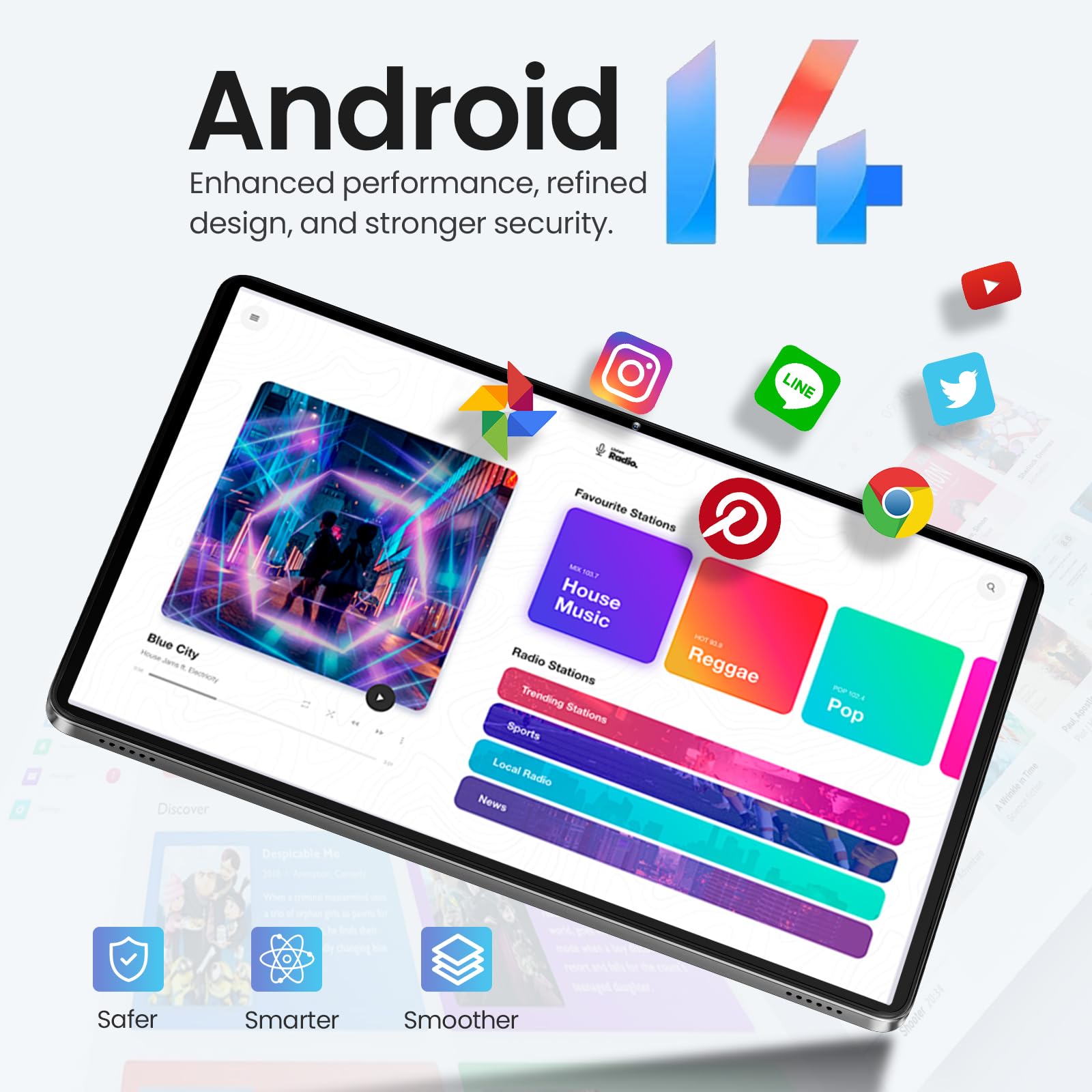OUKITEL OT12 Android 14 Tablet - 11 Inch 2K Display with Stylus, 16GB RAM (4+12) + 256GB ROM (Expandable to 1TB), 8000mAh Battery, Octa-Core Processor, 13MP Camera - 4G LTE/5G WiFi SIM Tablet with GPS & TÜV Certified - Perfect for Gaming, Work, and Online Learning