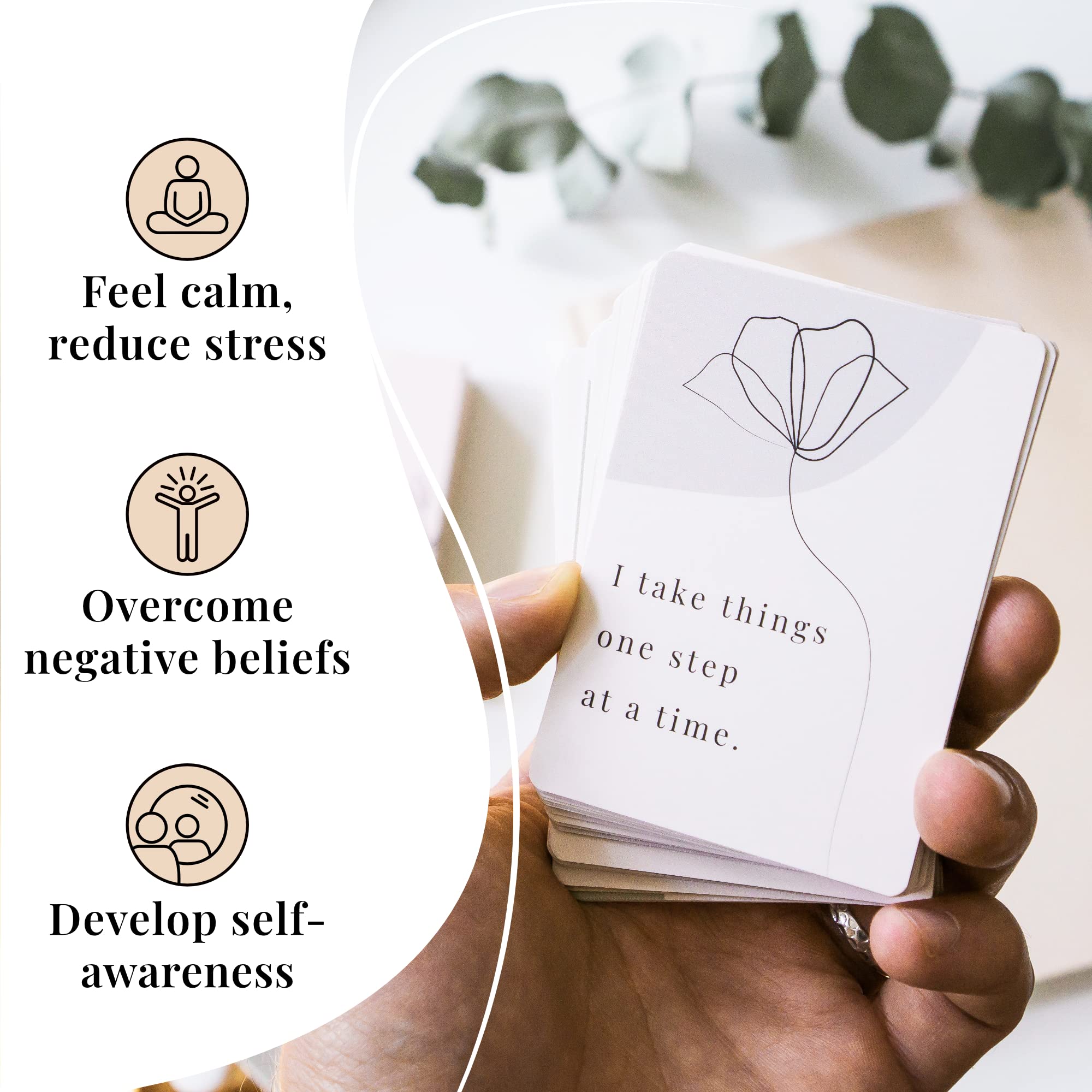 52 Positive Affirmation Cards for Women — Motivational & Inspirational Cards for Therapy, Meditation, Self-Care & Mindfulness | Double-Sided Durable Cards | Perfect for Daily Reflection, Journaling & Personal Growth