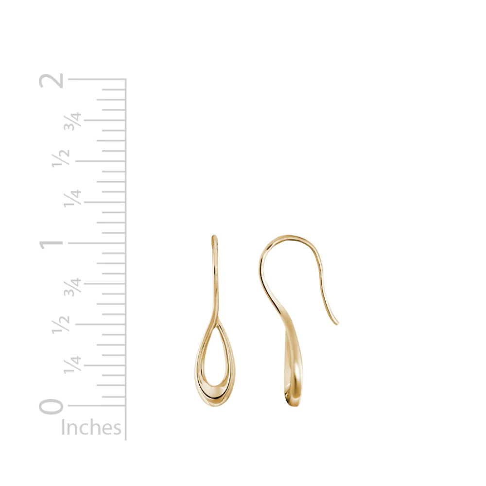 14K Gold Small Pear Cypress Drop Earrings - Elegant Dangle Earrings for Women, Perfect for Weddings, Parties & Everyday Wear