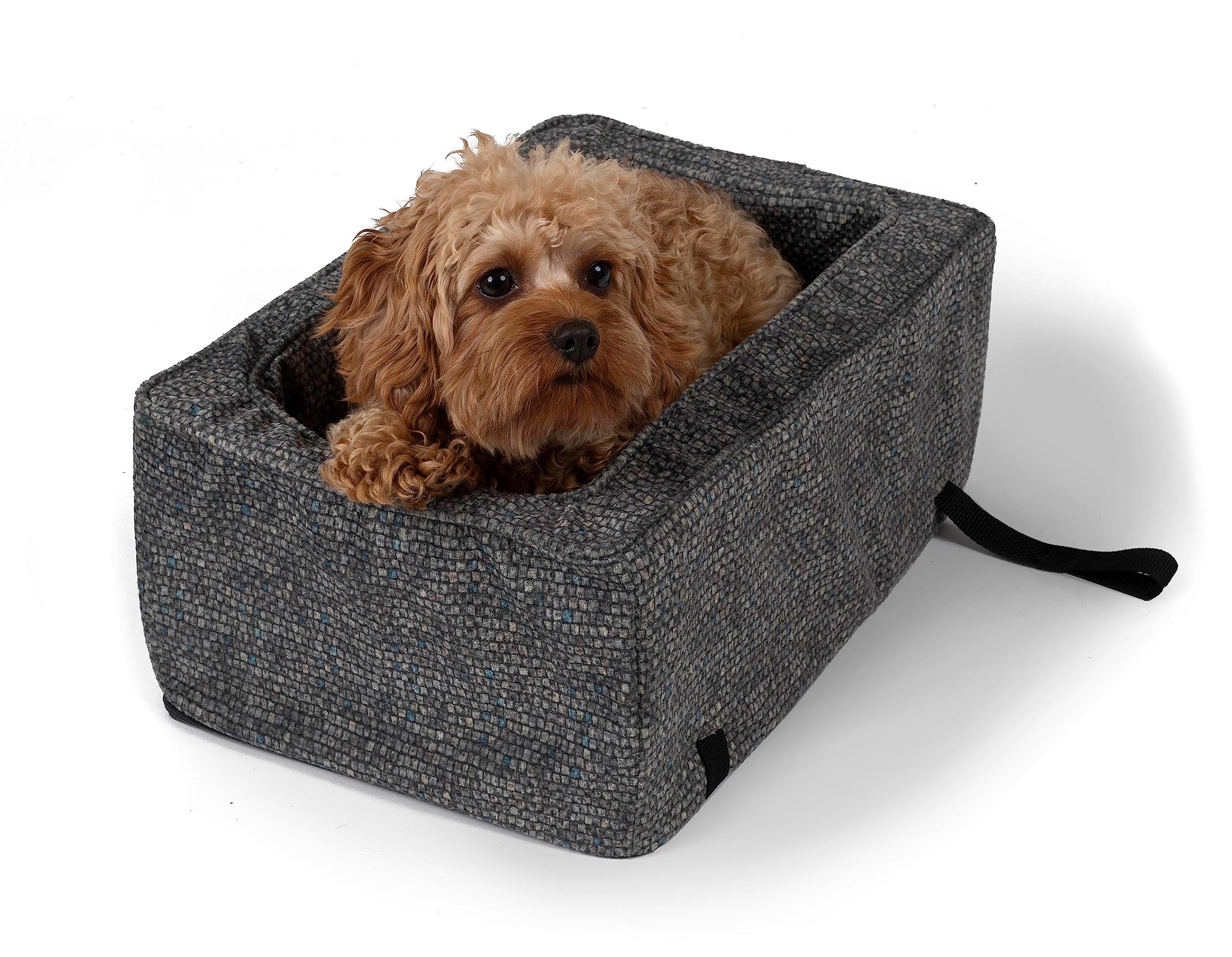 **Snoozer Large Center Console Dog Car Seat for Small Dogs Under 12 lbs - Washable Merlin Pewter Cover, Secure Harness Attachment - Perfect for Road Trips & Daily Commutes**