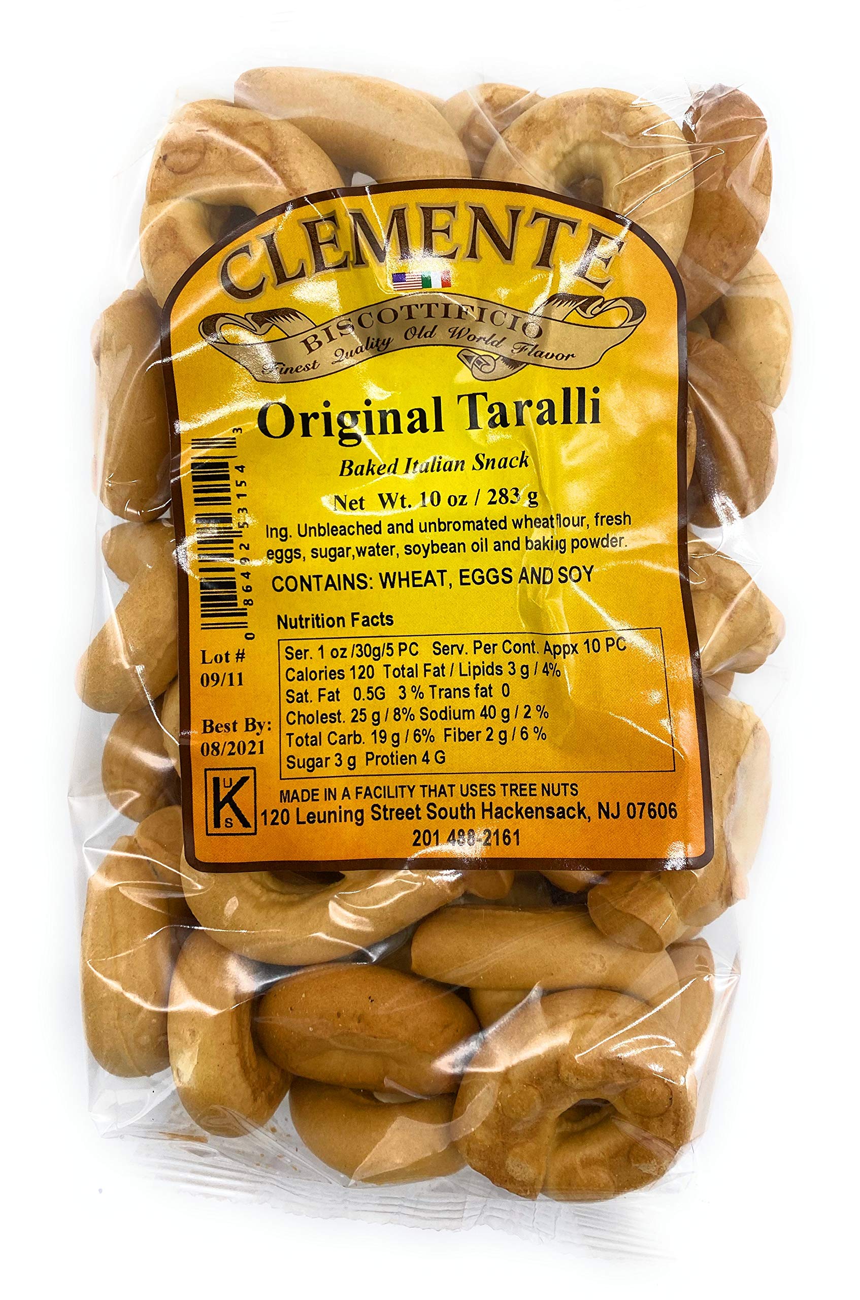 Original Italian Taralli Biscuits by Clemente Bakery - Authentic Italian Snacks, 10 Oz Bag - Perfect for Coffee, Parties & Gifting
