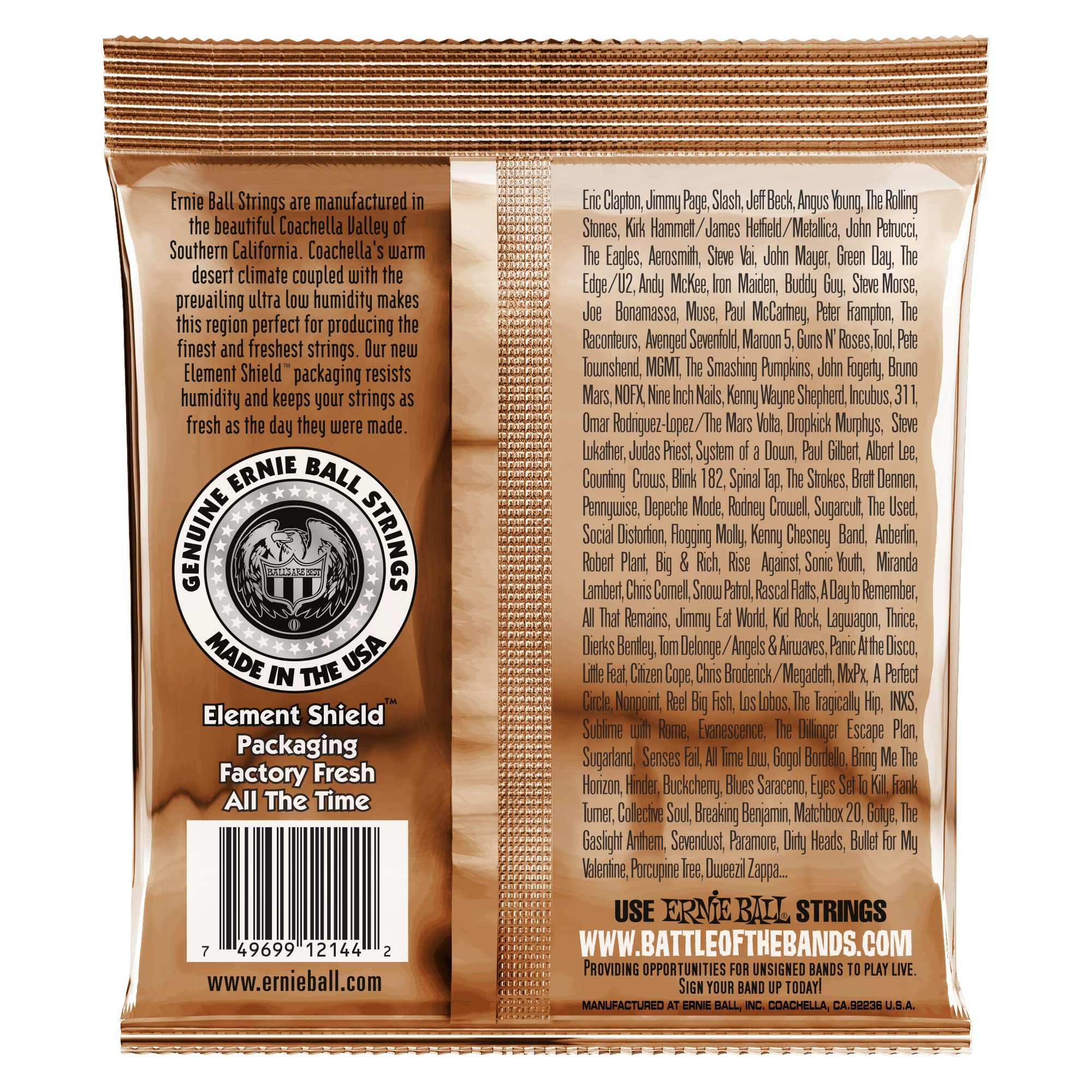 4-Pack Ernie Ball EARTHWOOD Acoustic Guitar Strings 13-56 Gauge (P02144) - Perfect for Folk, Blues & Country Music Performances
