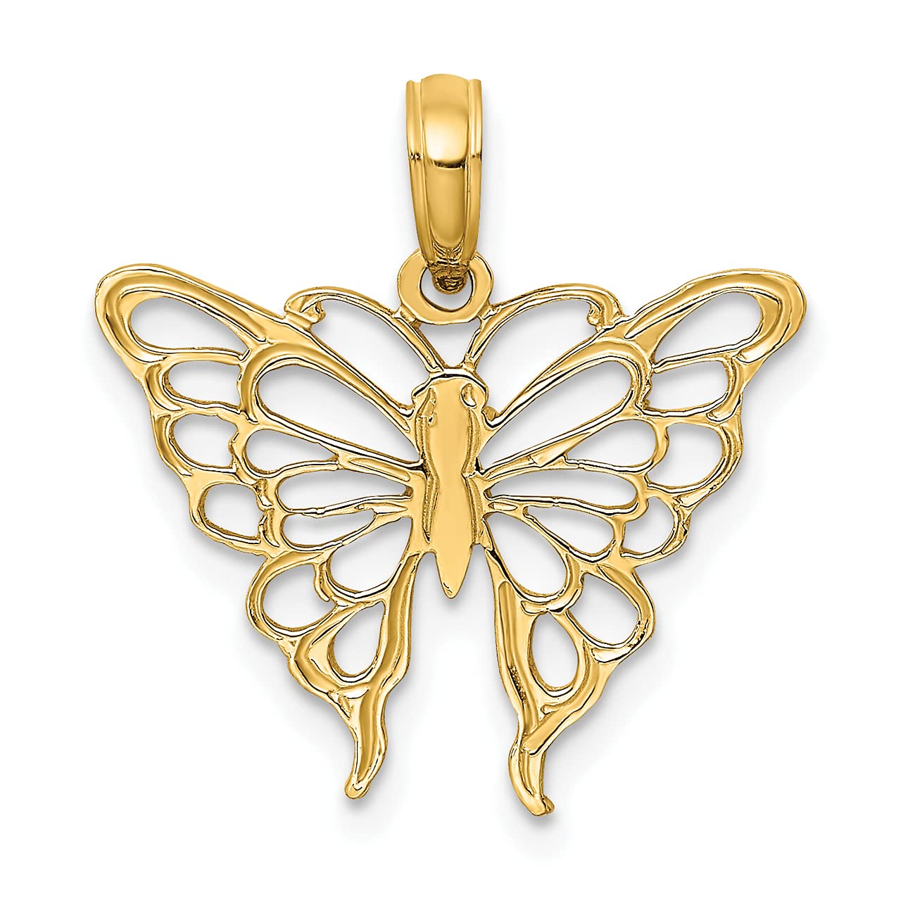 14k Yellow Gold Butterfly Charm Pendant Necklace - Dainty & Elegant Jewelry for Women, Perfect for Gifts, Anniversaries & Everyday Wear