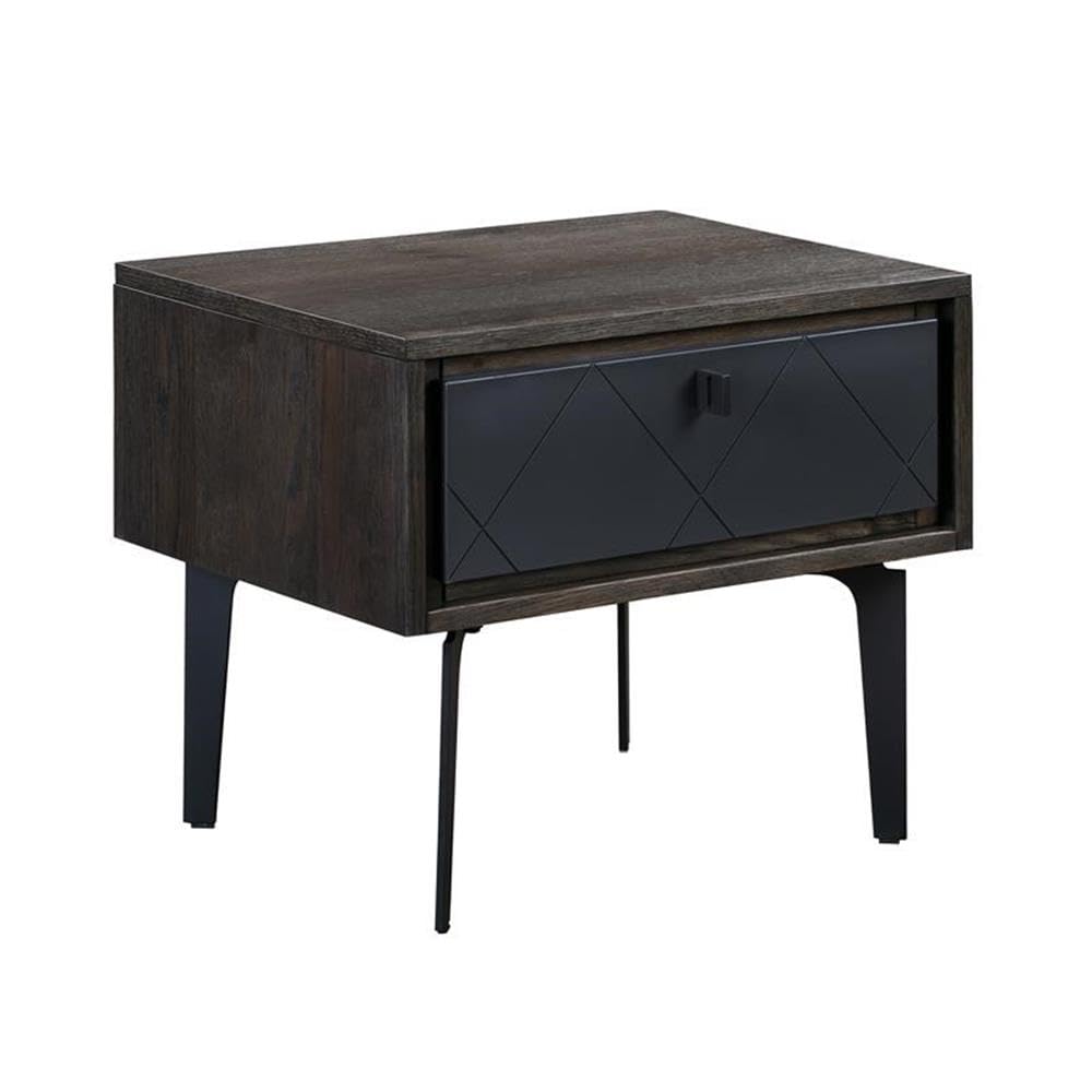 armen LIVING SETCRBDKG3A Cross Dark Gray Solid Oak King 3pc Bedroom Set - Premium Solid Wood Bed Frame with Nightstands - Perfect for Master Bedroom & Guest Room Decor