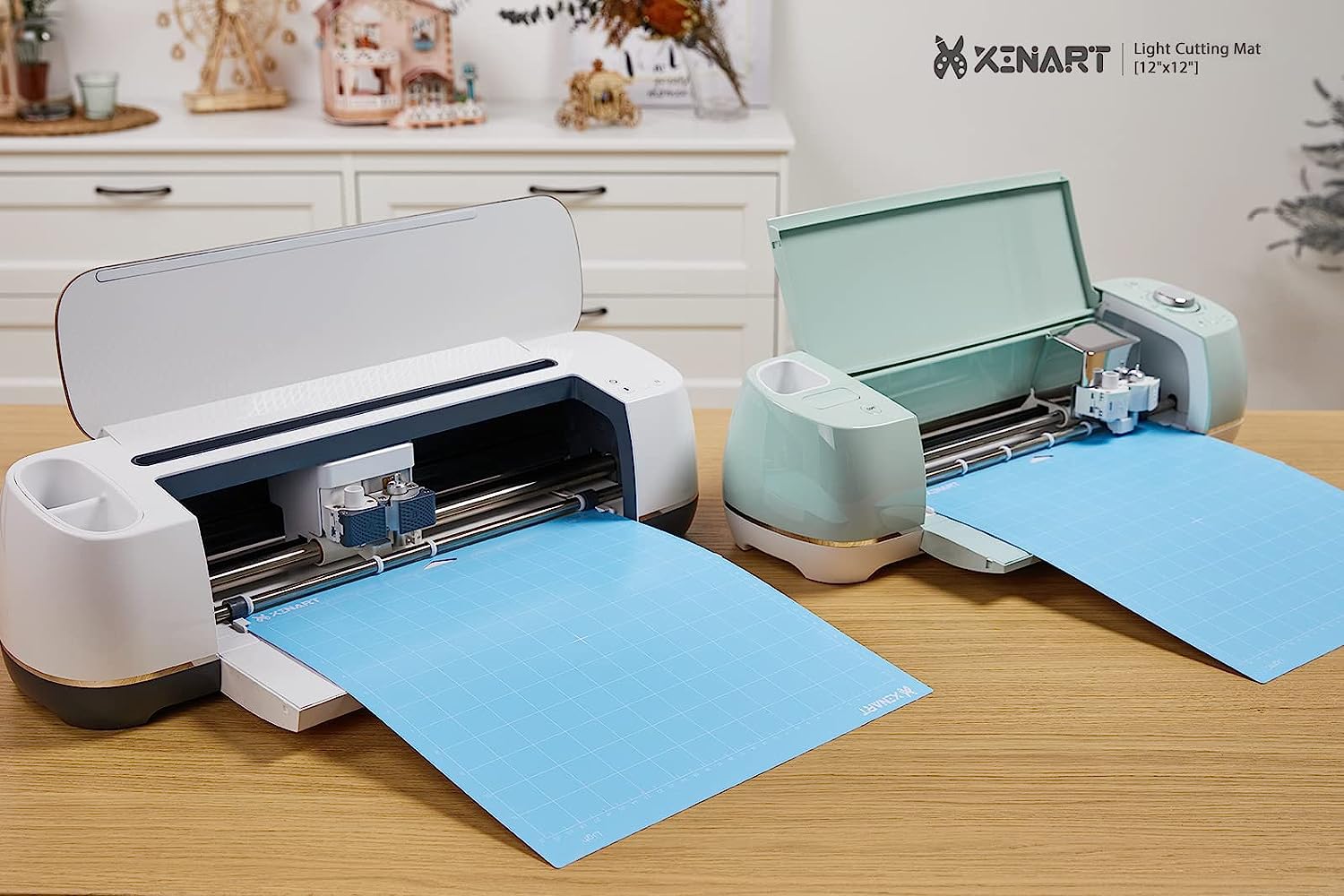 12x12 Inch 2-Pack Blue Light Adhesive Cutting Mats for Cricut Maker 3, Maker, Explore Air 2, Air & One - Replacement Mats Compatible with Cricut Machines - Perfect for DIY Crafts, Vinyl Cutting & Scrapbooking Projects