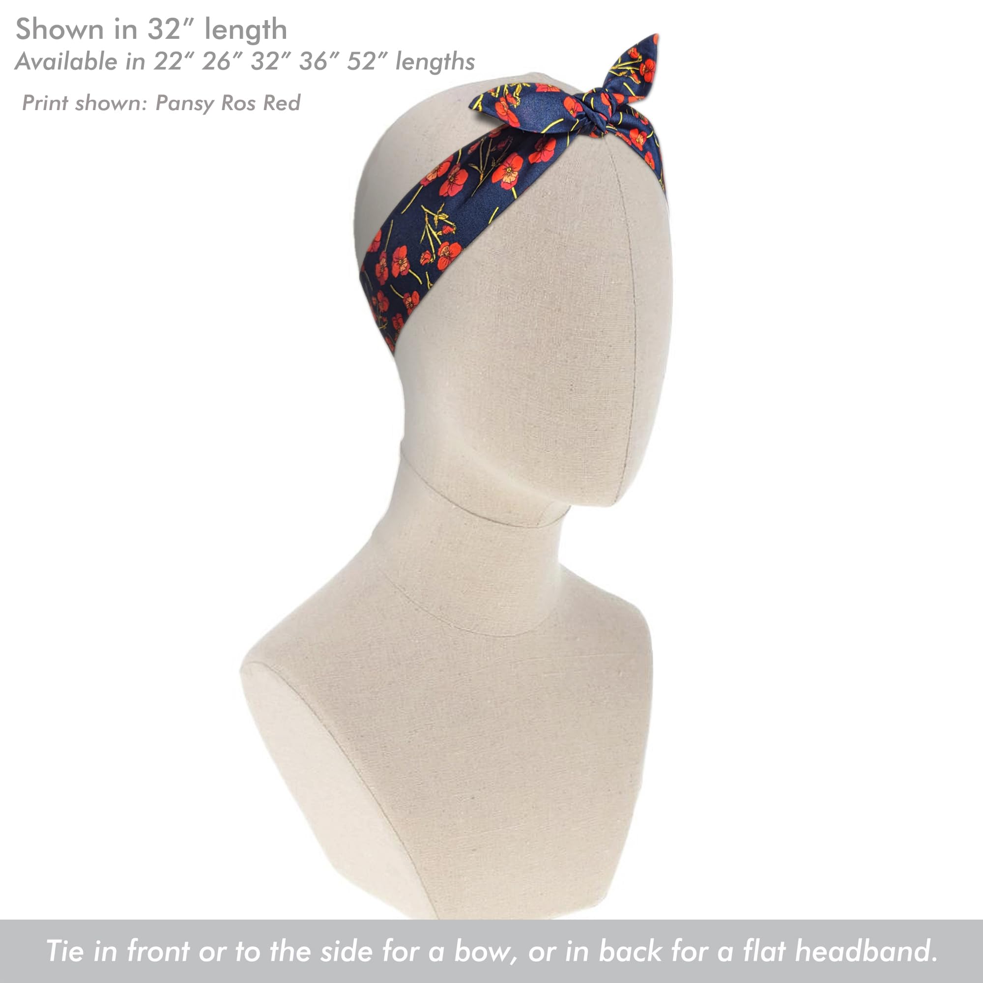 Liberty London Scarf - Floral Heart Print Skinny Scarf & Headband, Silk Tana Lawn Cotton Fashion Accessory for Women - Handbag/Purse Decoration - Choose Your Length (60cm/90cm/150cm) - Perfect for Spring Outfits, Weddings & Gift Giving