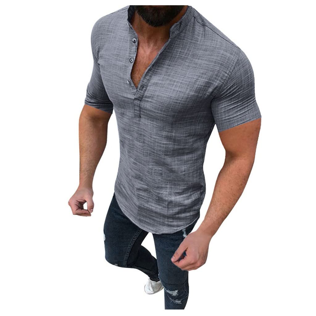 Men's Slim Fit Lapel Neck Blouse Tee - Business Casual Dress Shirt & Athletic Short Sleeve T-Shirt | Perfect for Office Wear, Business Meetings & Gym Workouts