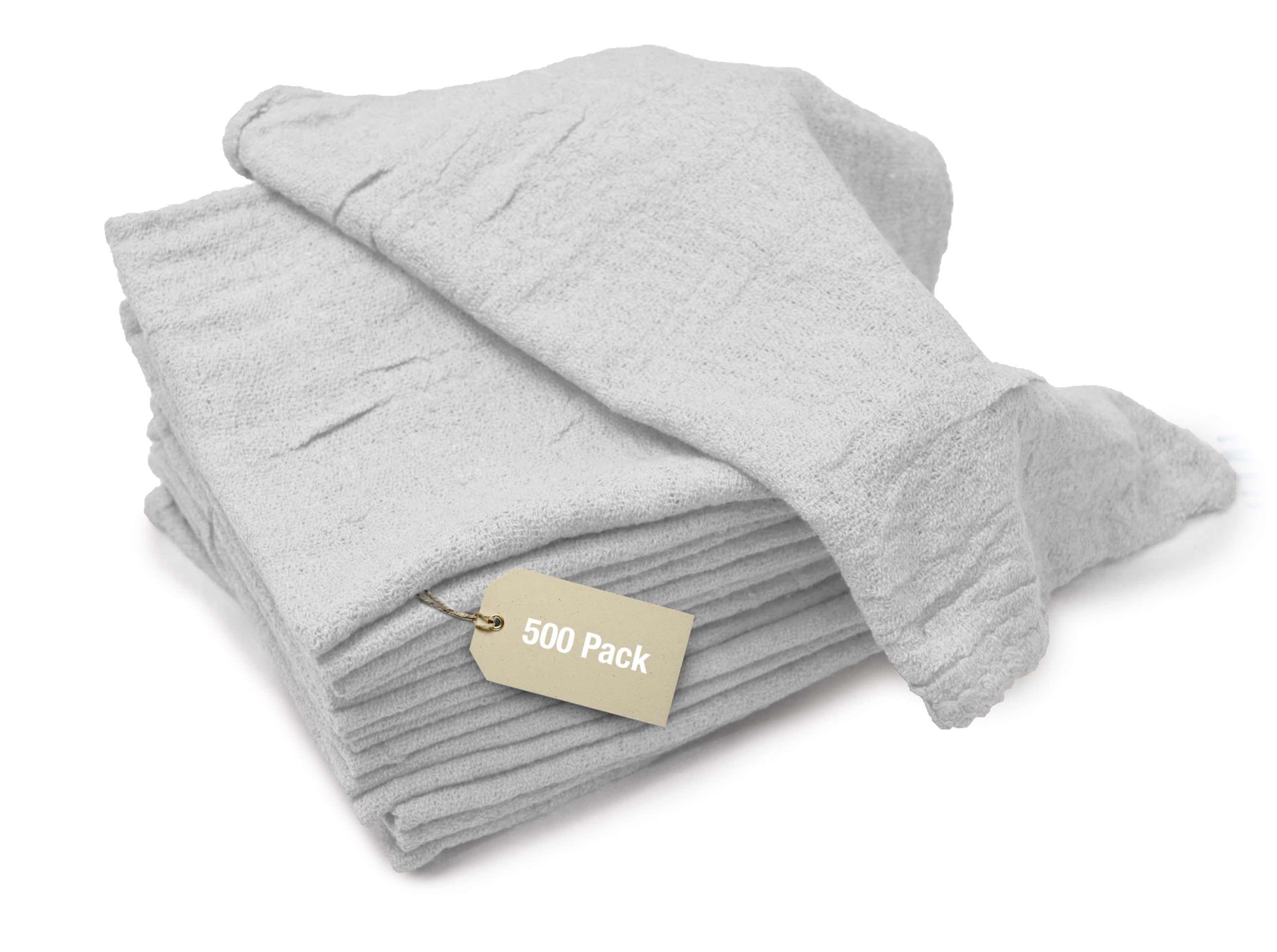 Premium Cotton Shop Towels - Industrial-Grade, Super Absorbent, Reusable & Durable Cleaning Rags (10