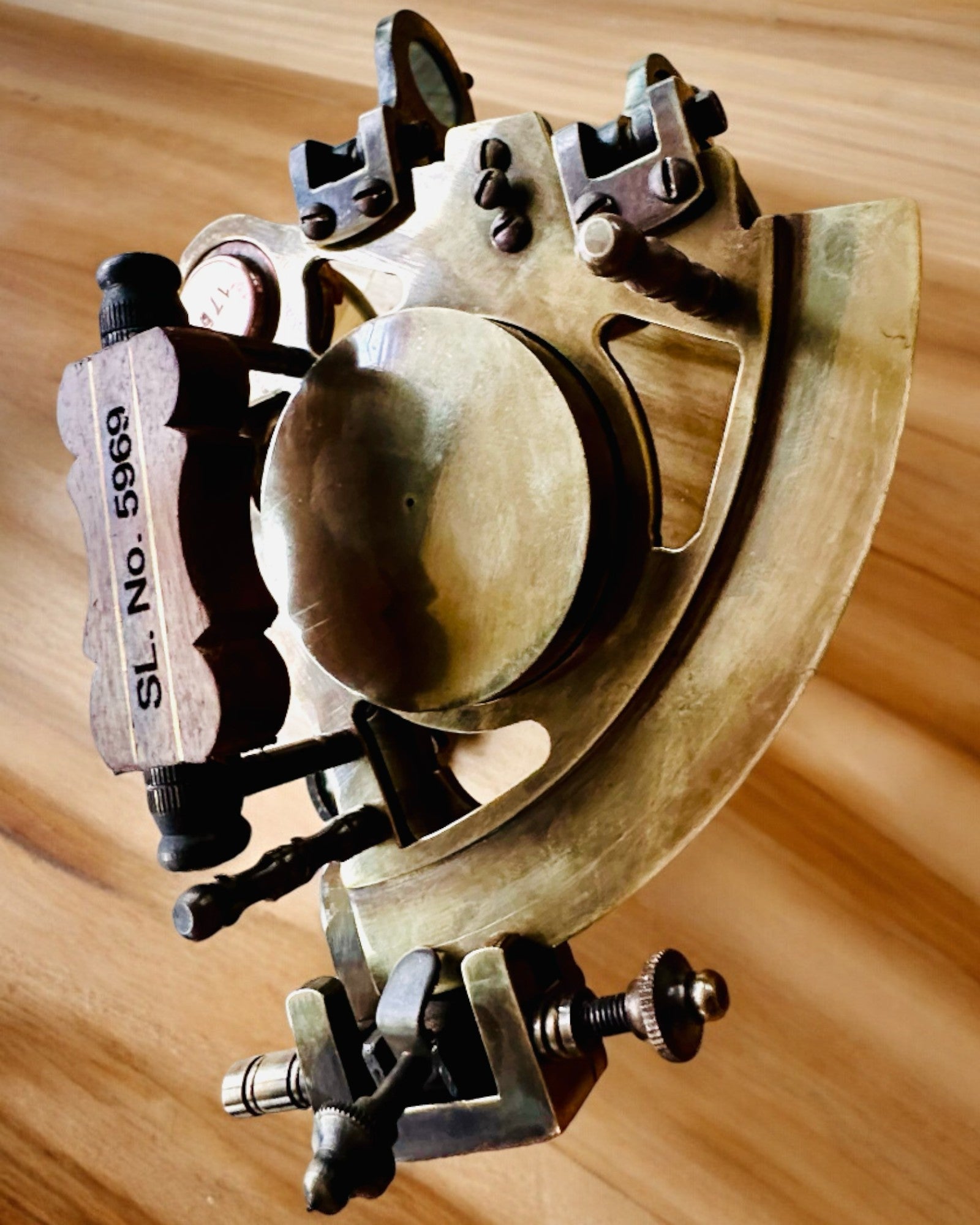Premium Engraved Sextant with Antique Compass - Custom Name & Date - Perfect for Nautical Decor, Marine Navigation & Unique Gifts for Sailors