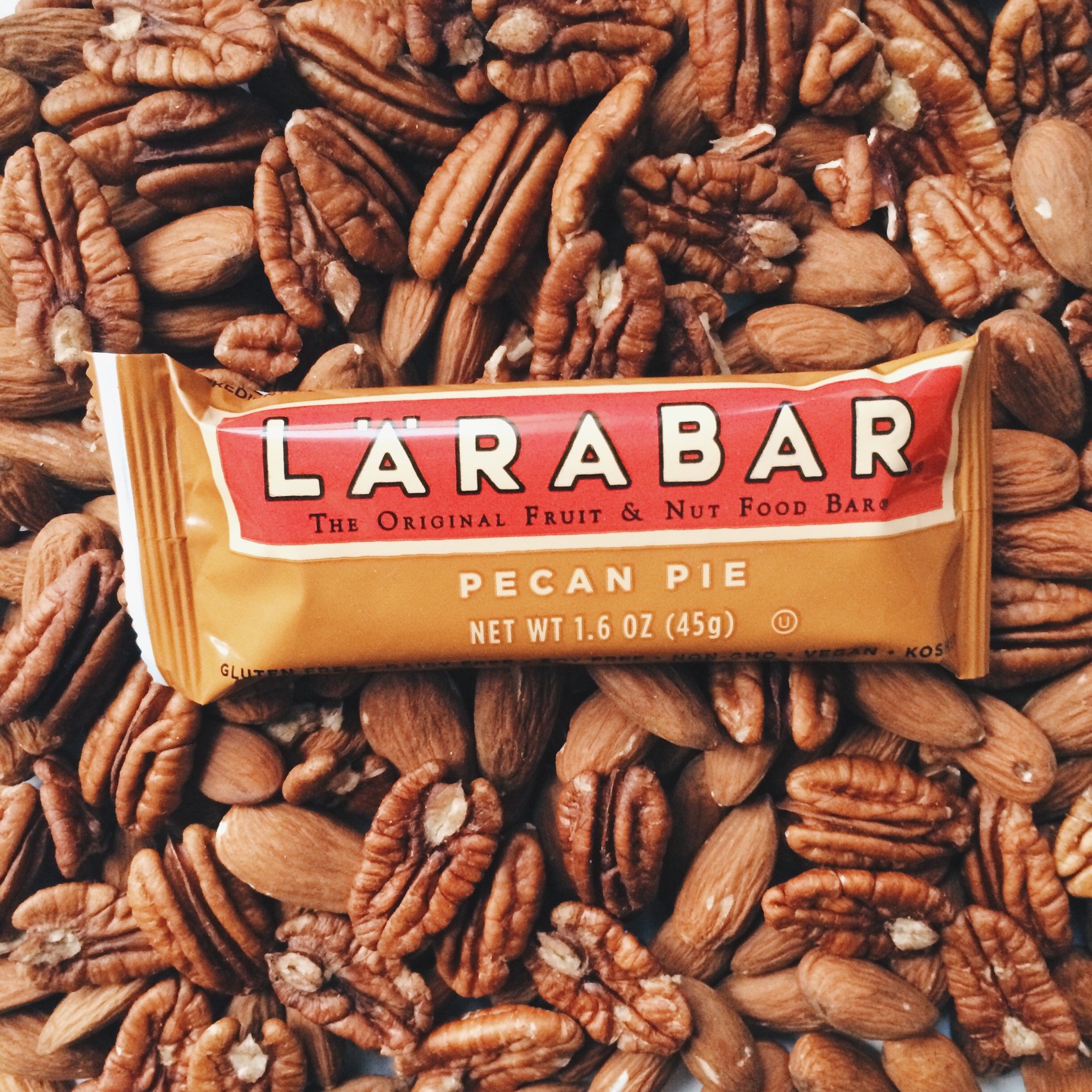 Larabar Gluten Free Vegan Snack Bars - Pecan Pie & Lemon Flavors (16 Pack, 1.6 oz Each) | Dairy Free Whole Food Energy Bars for Hiking, Travel & Healthy On-the-Go Snacking