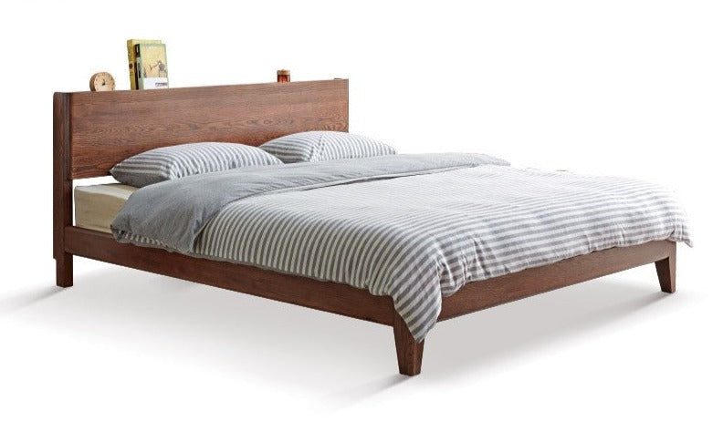 Solid Oak Wood LED Bed Frame with Built-in Lighting - Perfect for Modern Bedrooms, Guest Rooms, and Cozy Home Decor