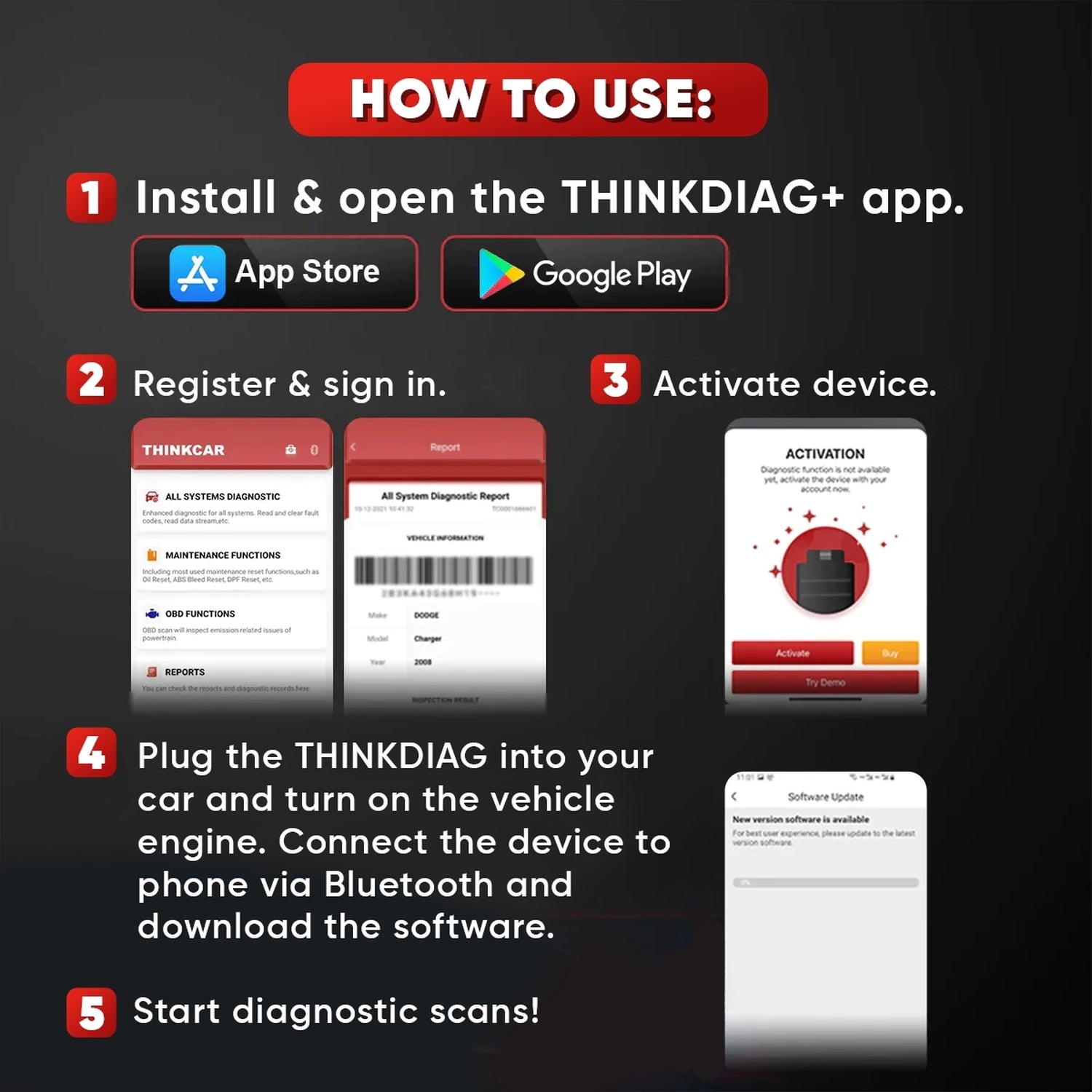ThinkDiag OBD2 Bluetooth Scanner - All System Bidirectional Scan Tool with OE-Level Diagnostics | 30% OFF | Perfect for Car Mechanics & DIY Auto Repairs
