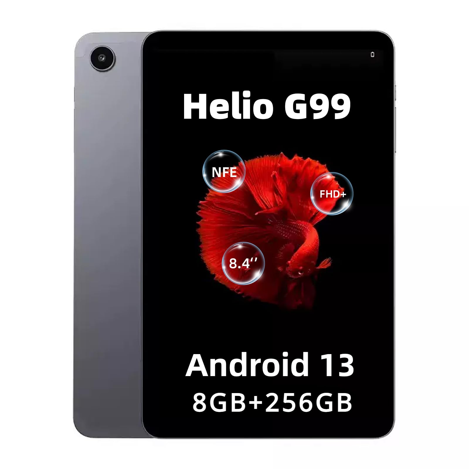 Android 13 Tablet 8.4 Inch - Octa-Core Processor, 1920x1200 HD Display, 5MP Dual Camera, 4G LTE WiFi, GPS, Bluetooth 5.0, 4000mAh Battery, 8GB RAM 256GB Storage - Perfect for Gaming, Streaming & Productivity on the Go