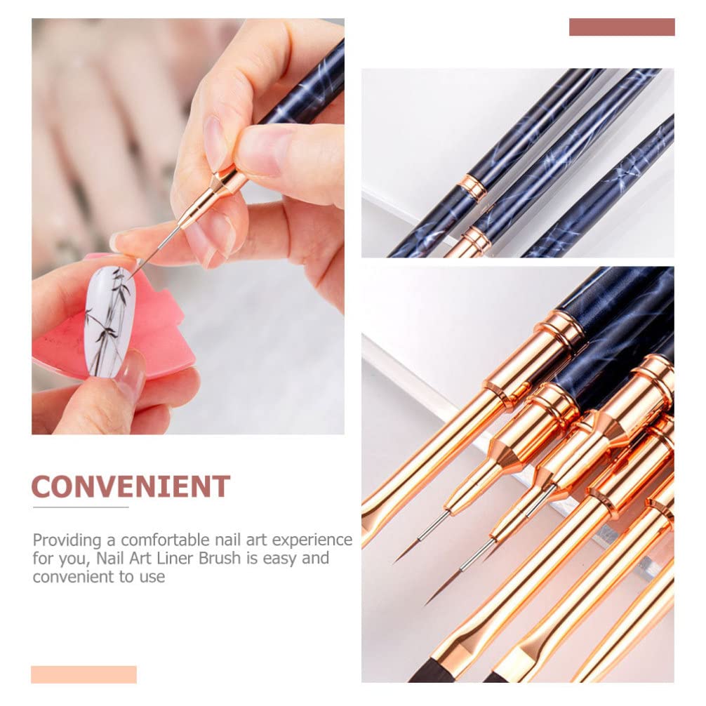 FRCOLOR Professional Nail Art Brush Pen Set - 3pcs Metal Dotting Tools for Manicure, Nail Design & Liner Drawing | Portable Nail Art Kit for Salon, Home DIY & Professional Use