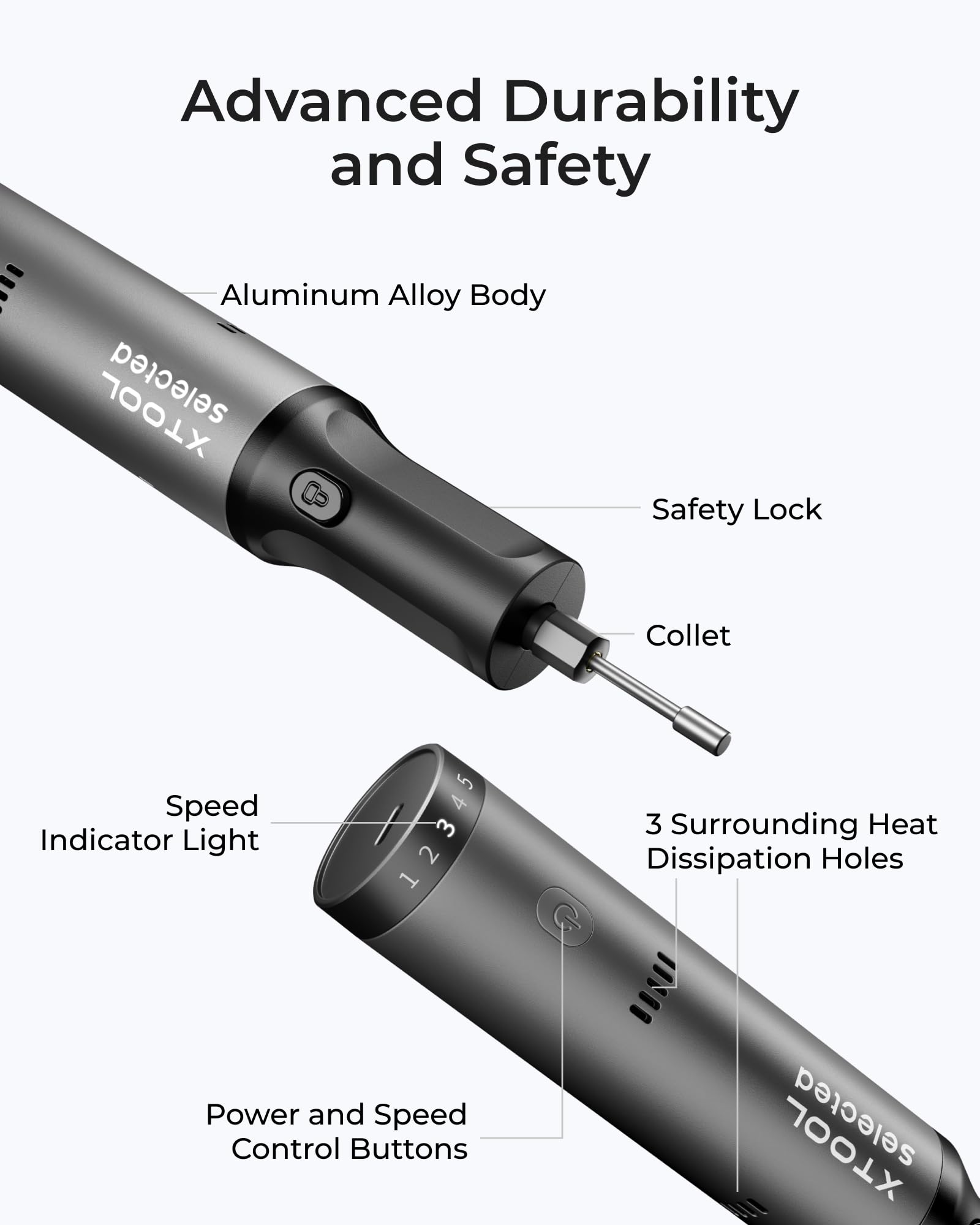 xTool 42-in-1 Cordless Engraving Pen & Rotary Tool Kit - Multi-Purpose Engraver for Metal, Wood, Glass, Plastic - Large Capacity DIY Craft Tool with Mini Sander - Perfect for Jewelry Making, Wood Carving, Glass Etching & Home DIY Projects